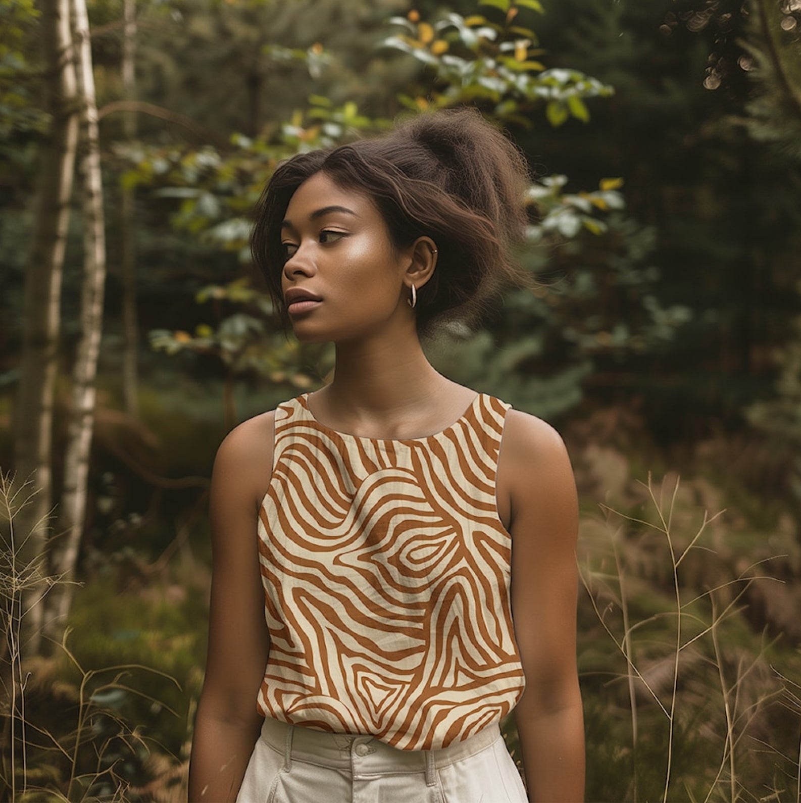 Light & Lush - Zebra Caramel Viscose Twill Fabric