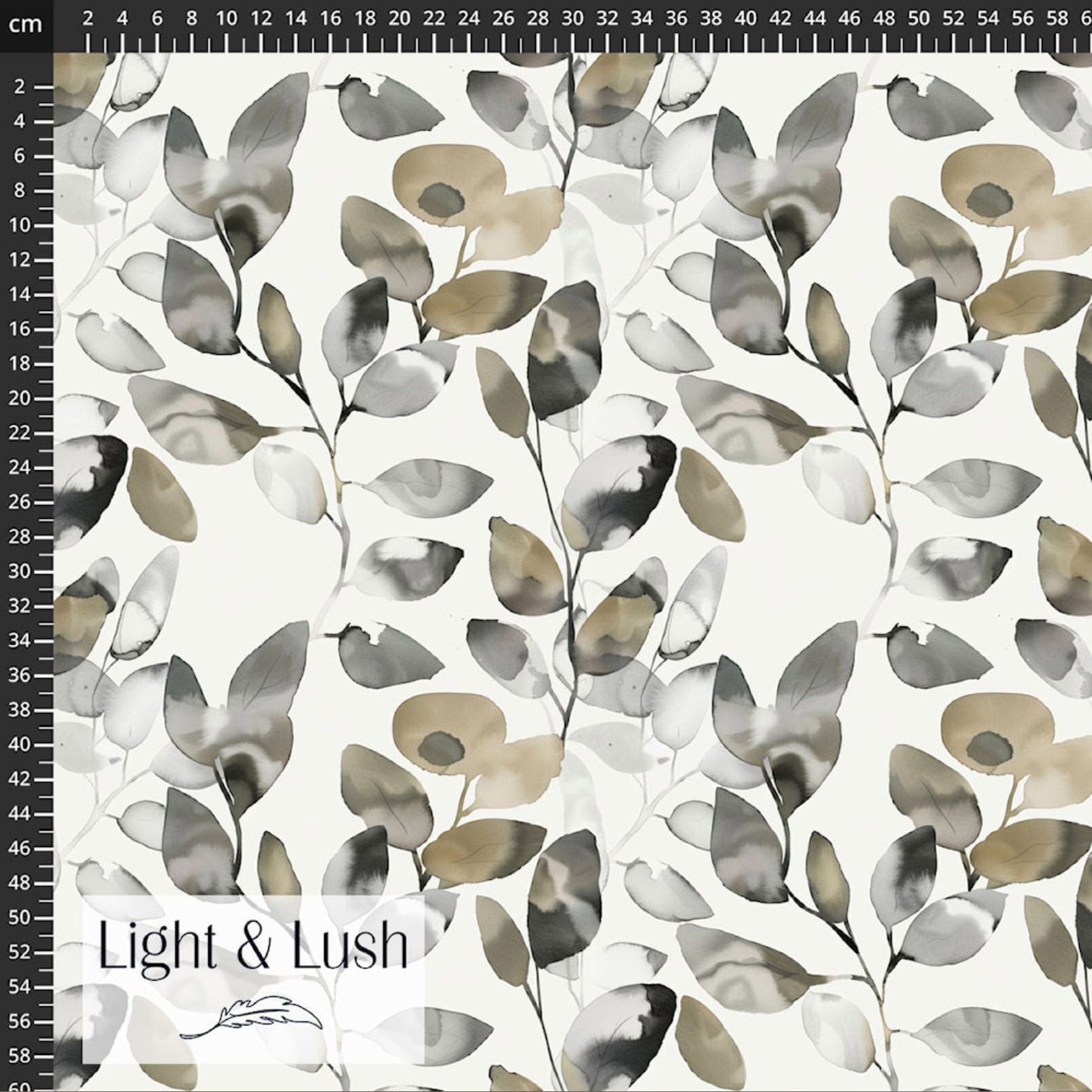 Light & Lush - Eucalyptus Leaves Olive & Grey Viscose Twill Fabric