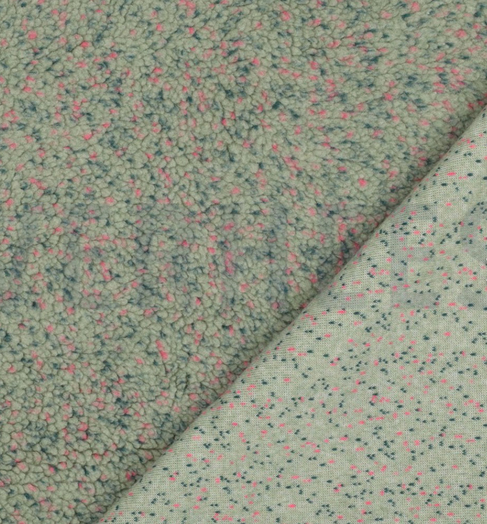 Green with Flecks Teddy Coating Fabric