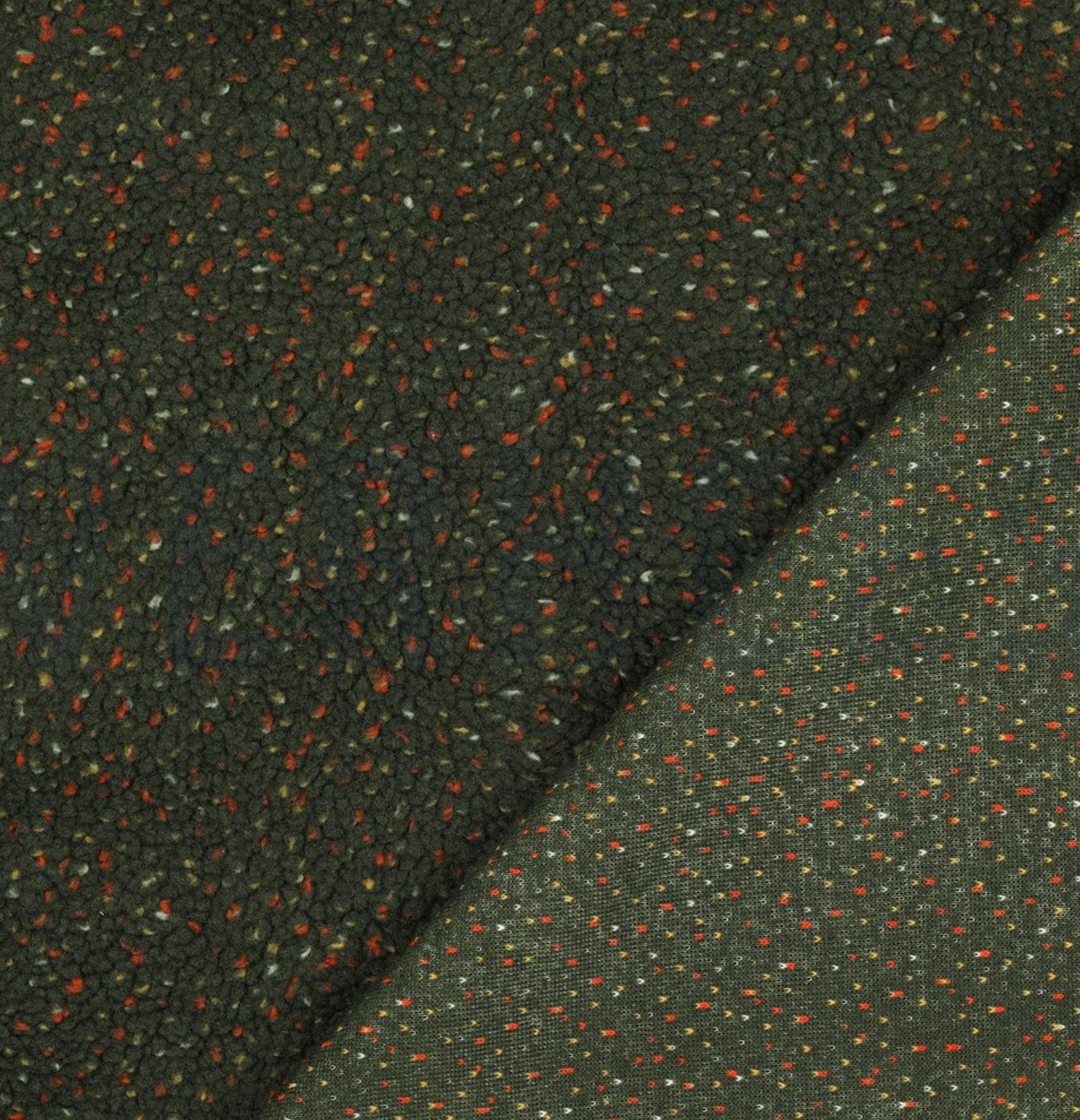 Speckles Forest Green Teddy Coating Fabric