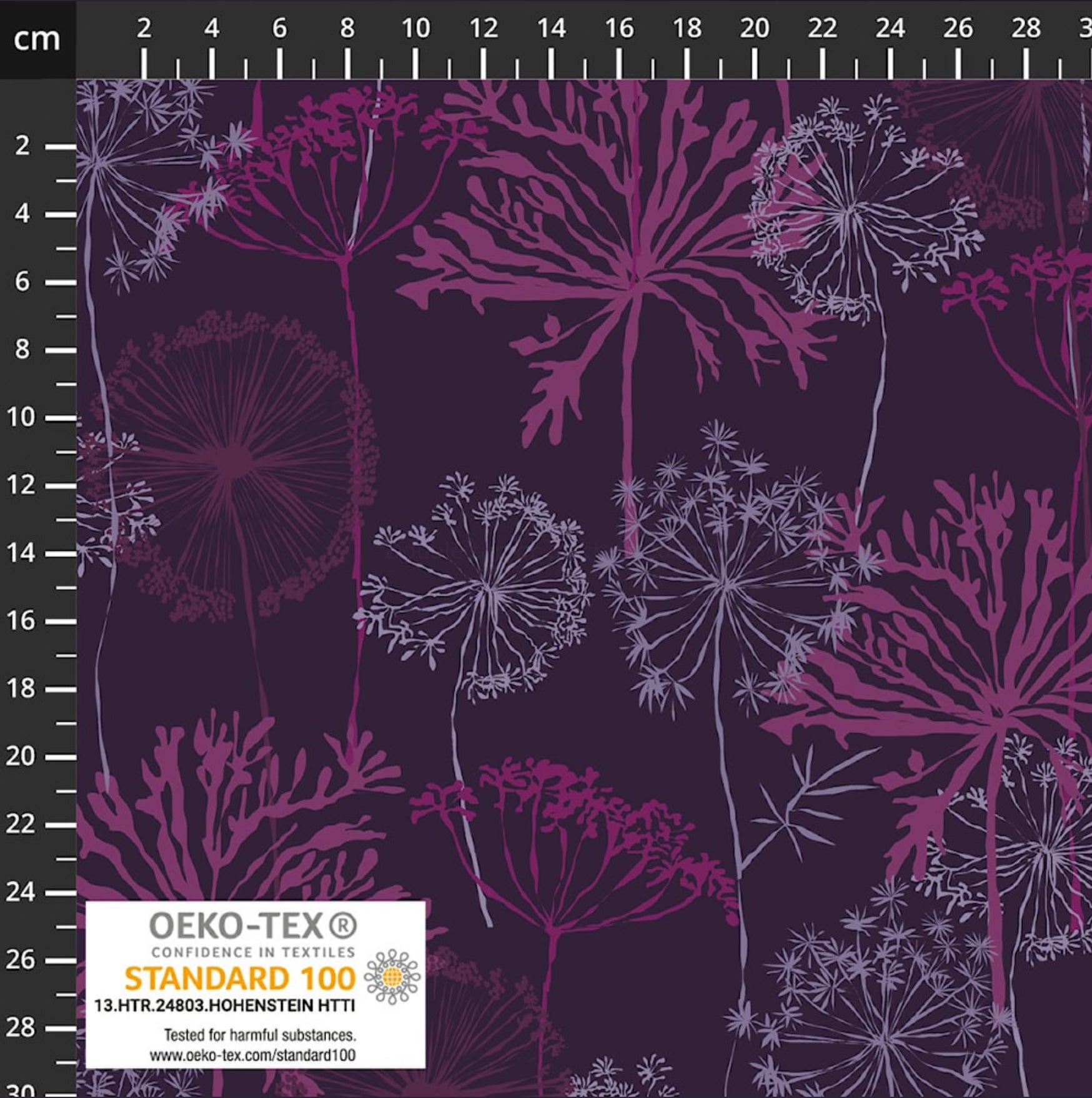 Danish Design - Autumn Seeds on Purple Cotton Jersey Fabric