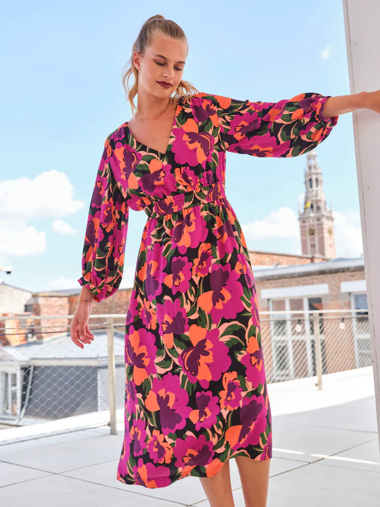 Atelier Jupe - Fuchsia Flower Viscose Fabric