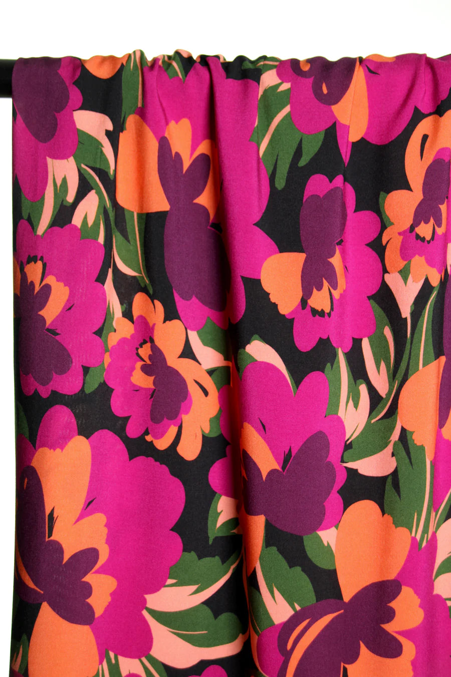 Atelier Jupe - Fuchsia Flower Viscose Fabric