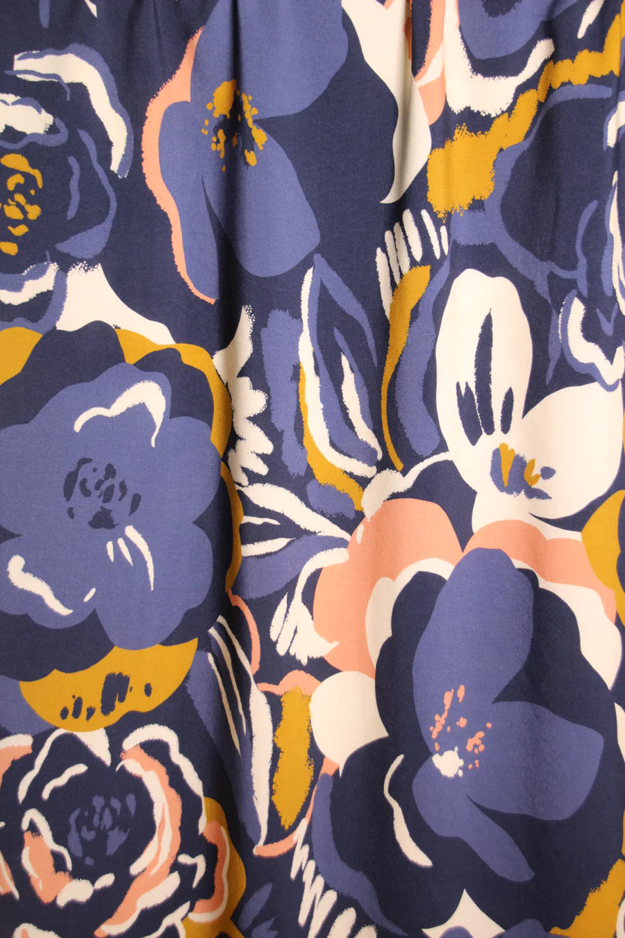 Atelier Jupe - Blue Viscose with Painted Flowers Fabric