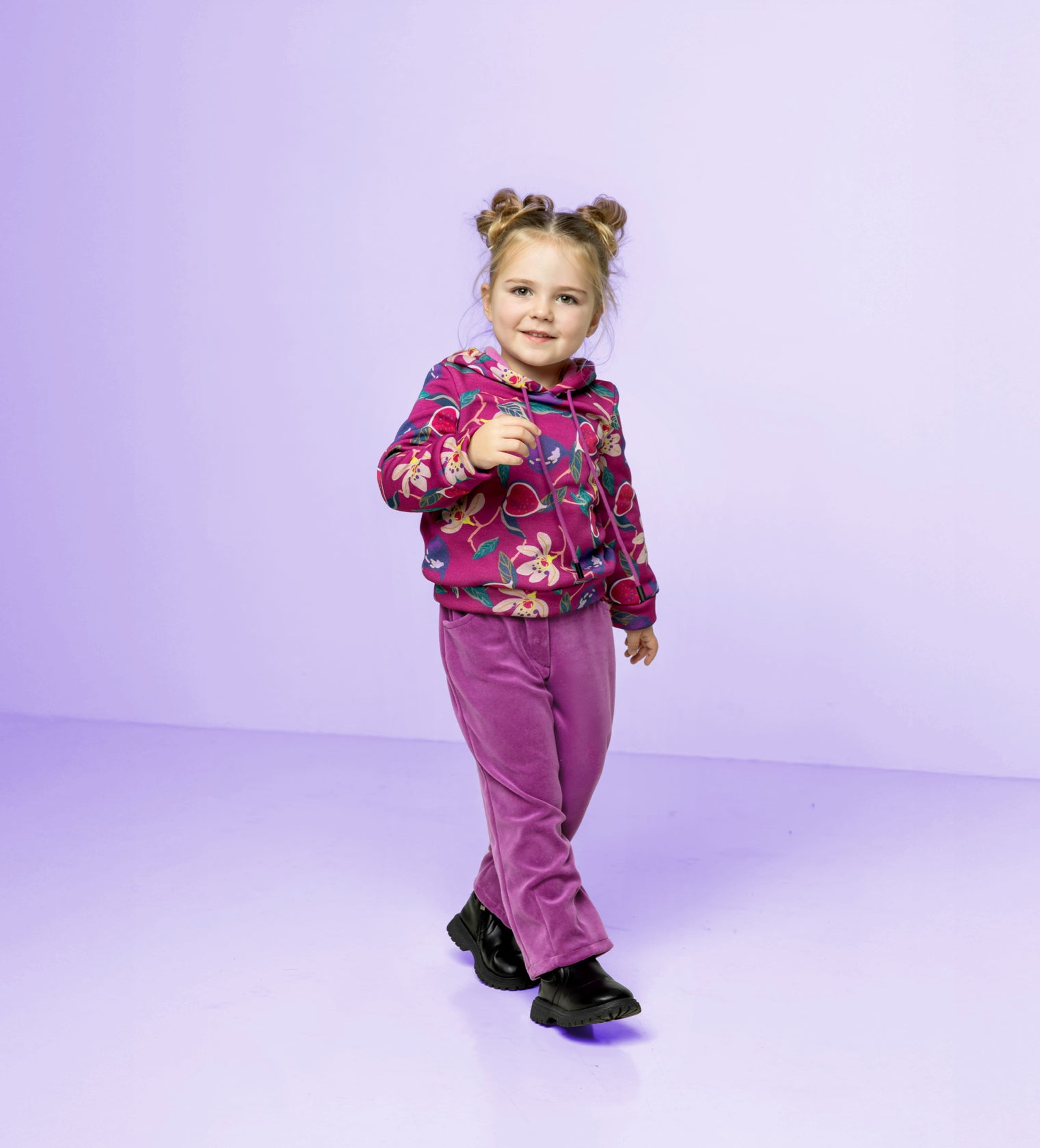 Magenta Stretch Cotton Velvet Fabric
