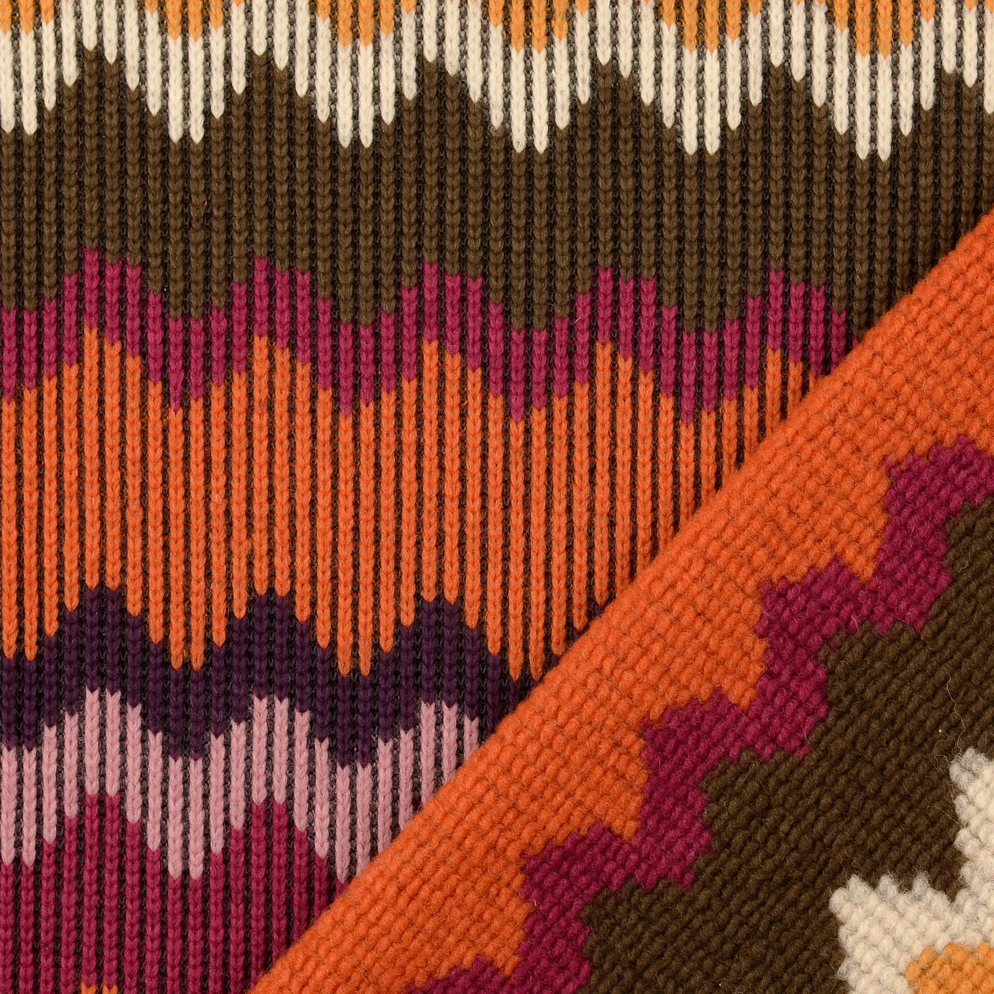 Jewel Zigzags Wool Blend Knitted Fabric