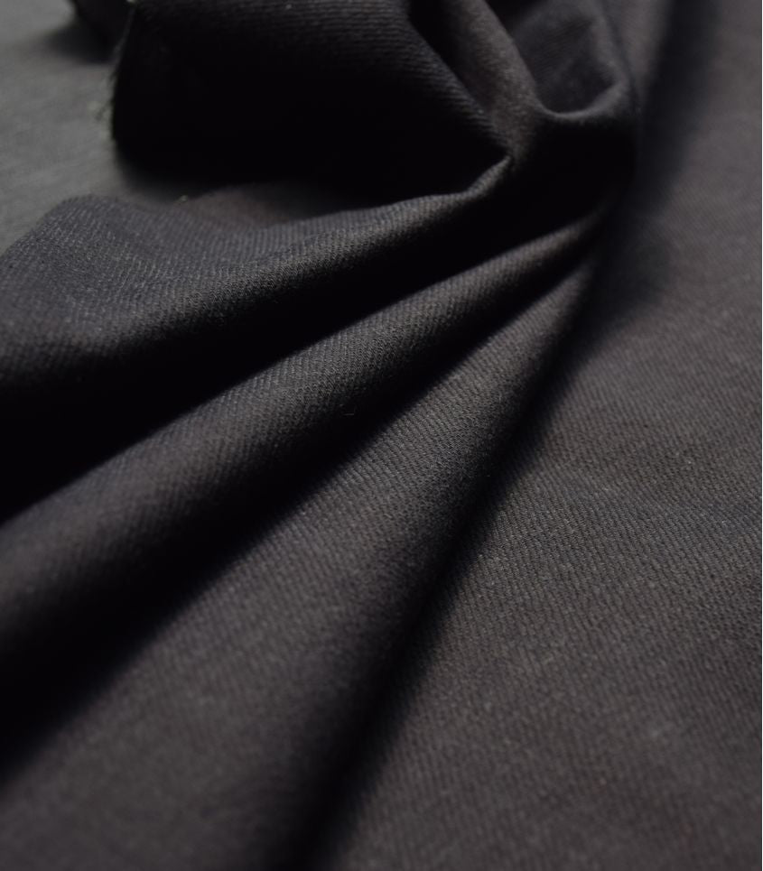 REMNANT 1.07 Metres - Cousette - Deep Black Soft Cotton Denim
