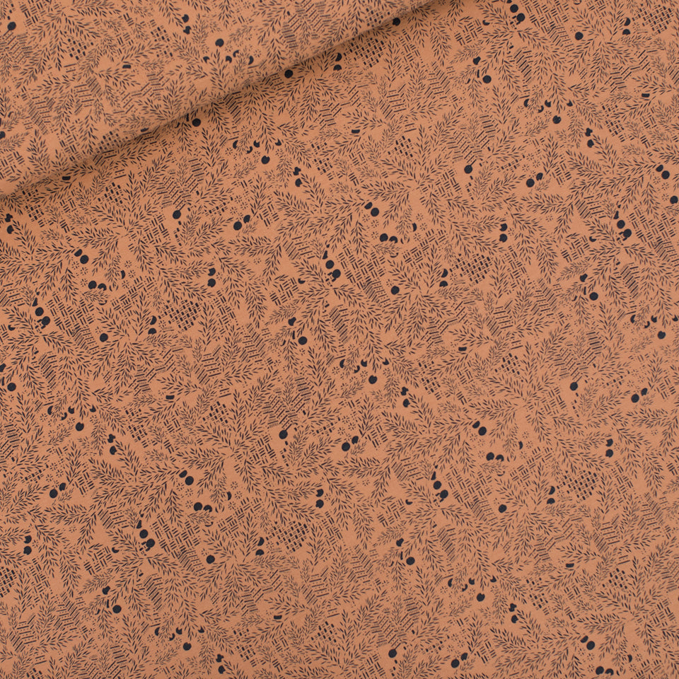 REMNANT 2 metres - See You At Six - Seasons Greetings Copper Brown French Terry