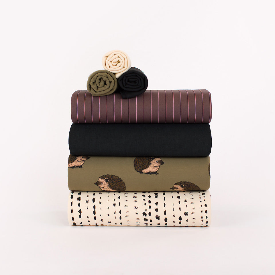 REMNANT 2.15 Metres - See You At Six - Lines 2N Raisin Purple Cotton Canvas Gabardine Twill