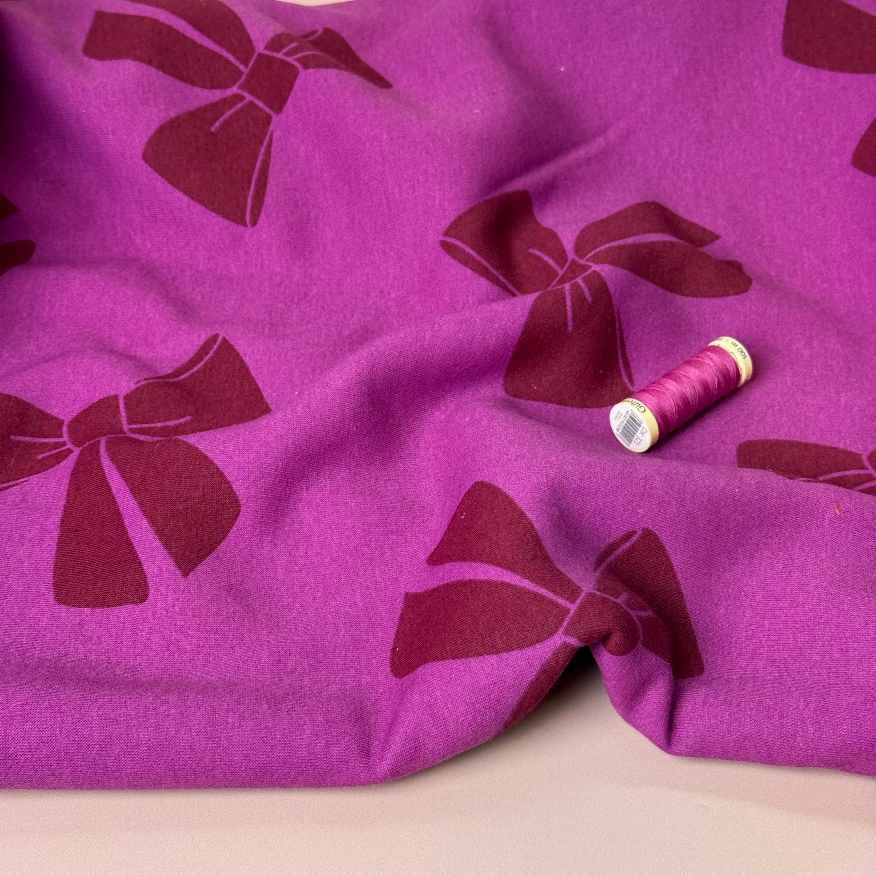 Bows Fleecy Jogging Sweat-shirting Fabric