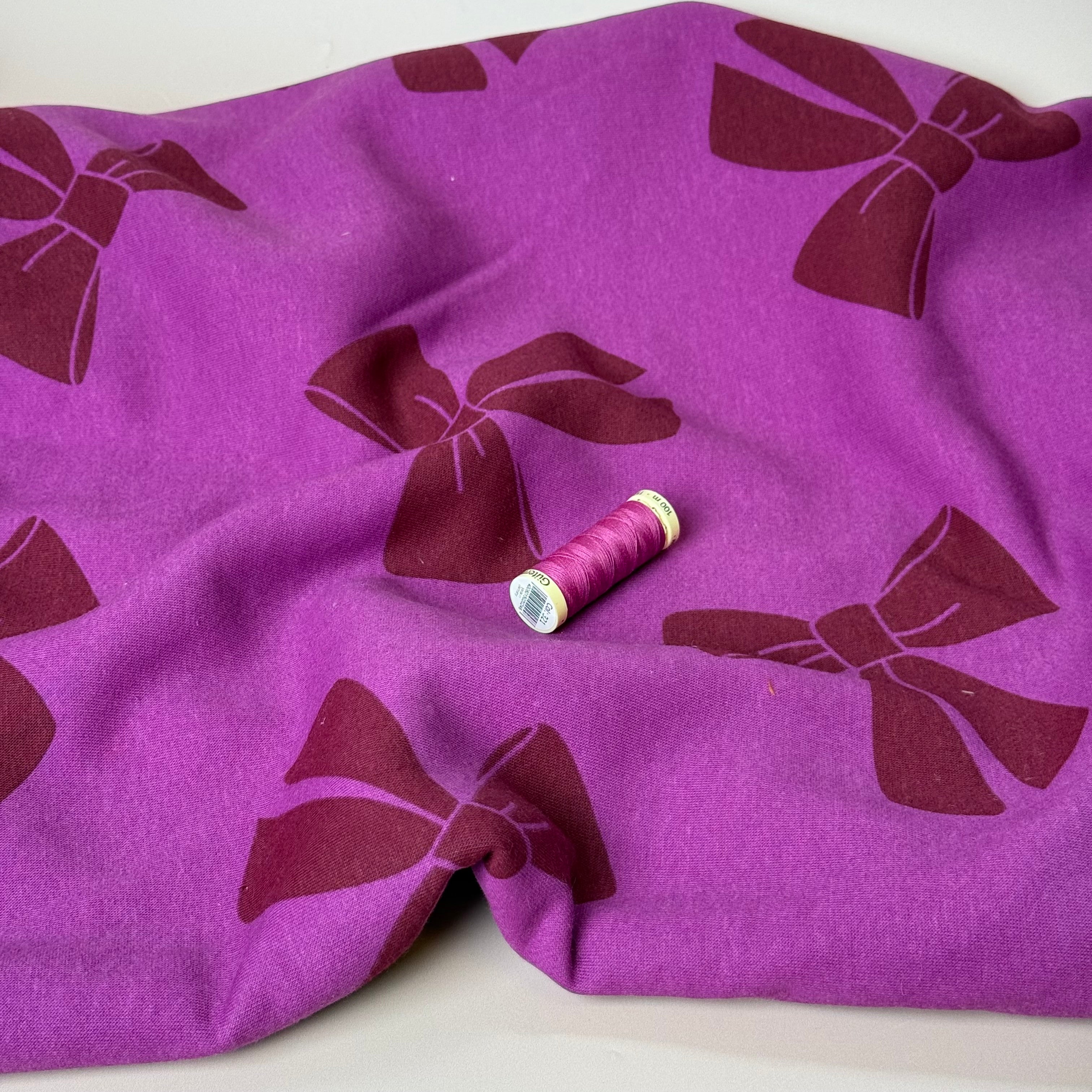 Bows Fleecy Jogging Sweat-shirting Fabric