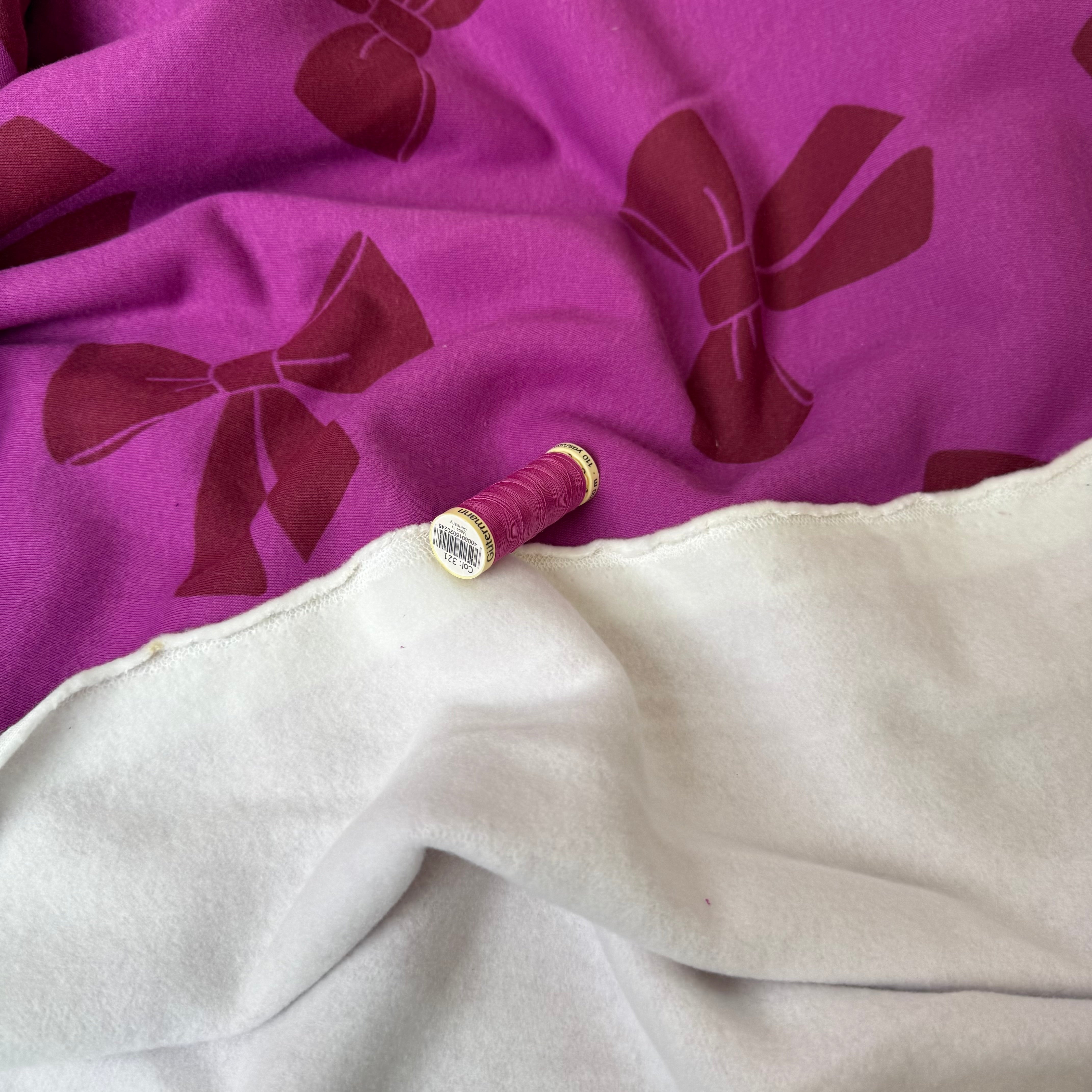 Bows Fleecy Jogging Sweat-shirting Fabric
