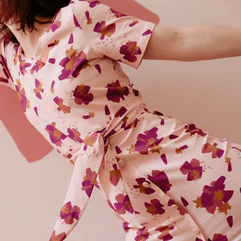 Églantine & Zoé - Anemone in Nude Organic Cotton Jersey