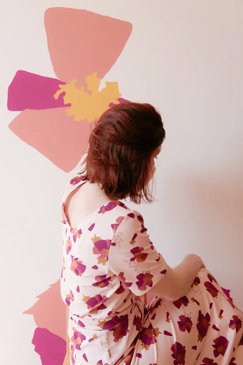 Églantine & Zoé - Anemone in Nude Organic Cotton Jersey