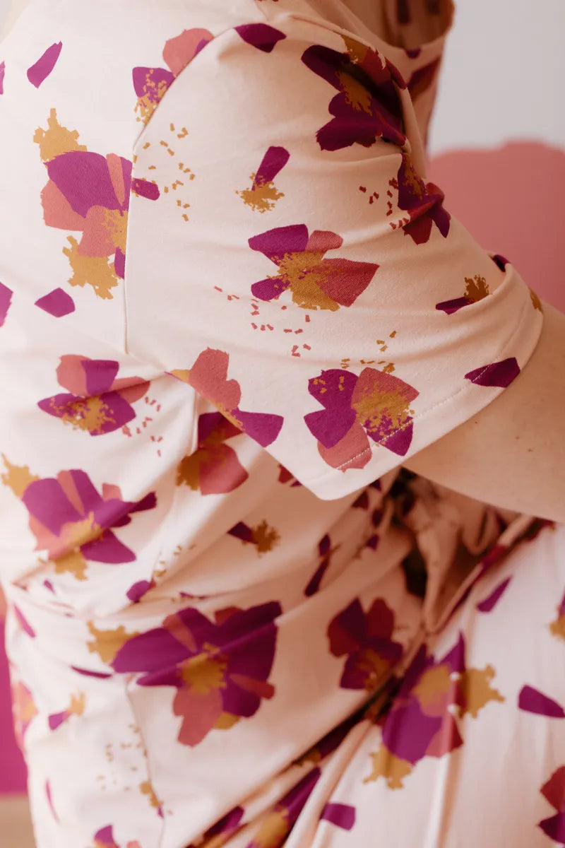 Églantine & Zoé - Anemone in Nude Organic Cotton Jersey