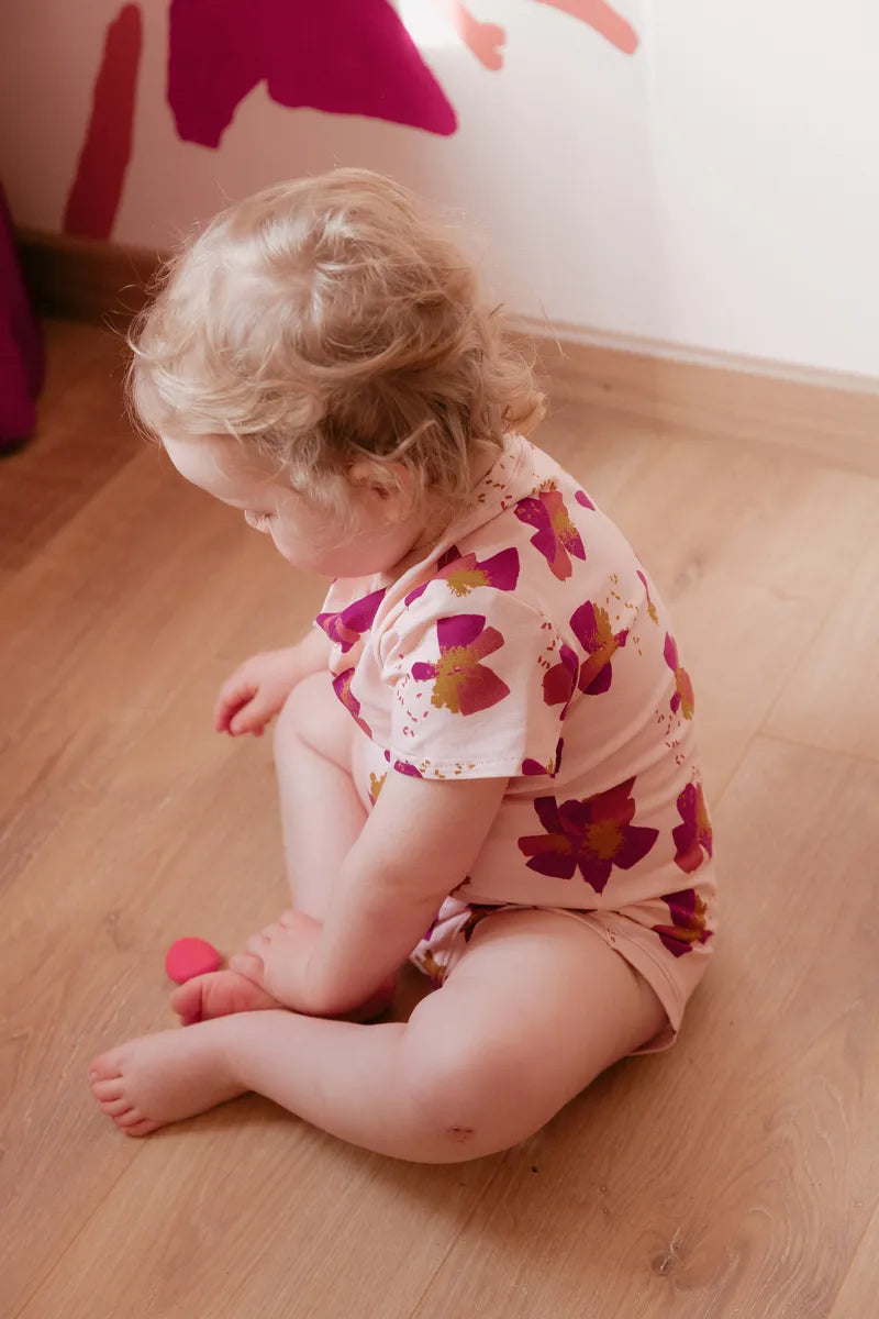 Églantine & Zoé - Anemone in Nude Organic Cotton Jersey