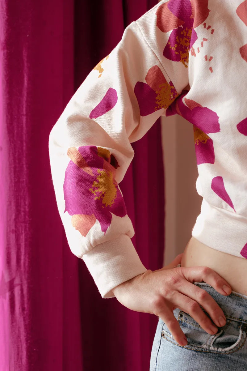 Églantine & Zoé - Anemone Nude Organic Cotton Brushed Sweat-shirting