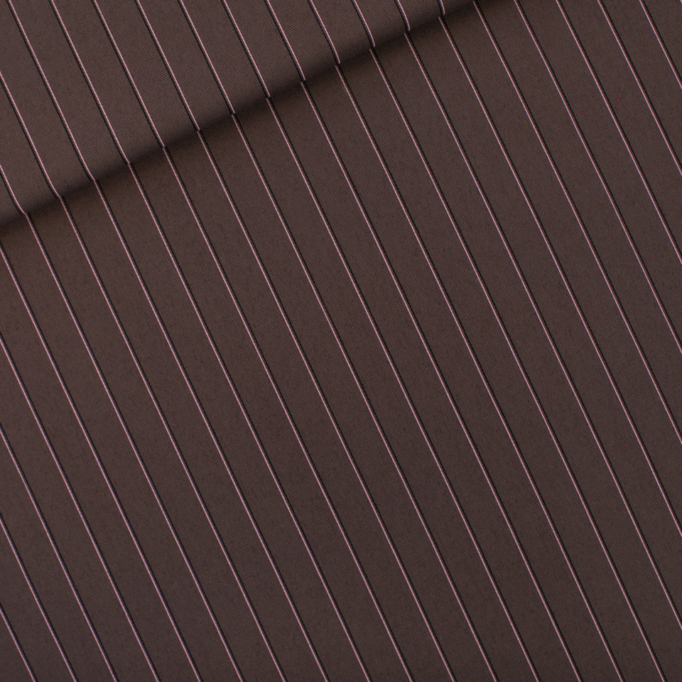REMNANT 2.15 Metres - See You At Six - Lines 2N Raisin Purple Cotton Canvas Gabardine Twill