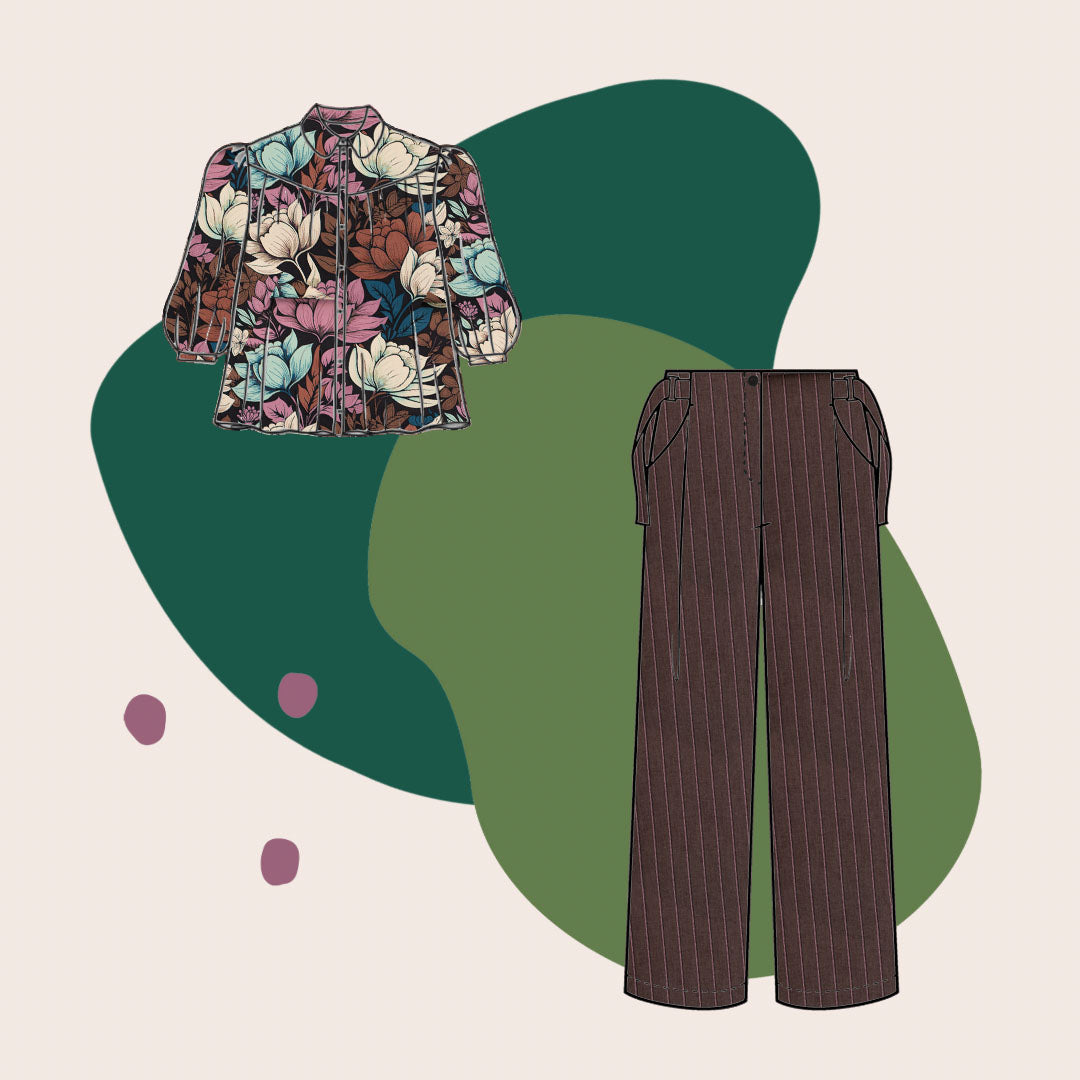 REMNANT 1.74 Metres - See You At Six - Lines 2N Raisin Purple Linen Viscose Fabric