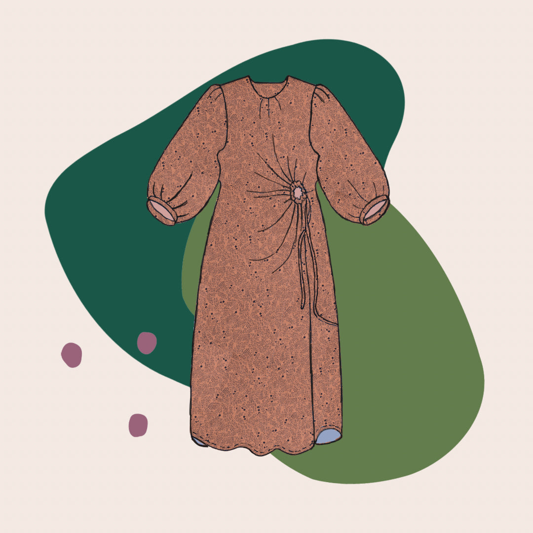 See You At Six - Seasons Greetings Copper Brown Linen Viscose Fabric