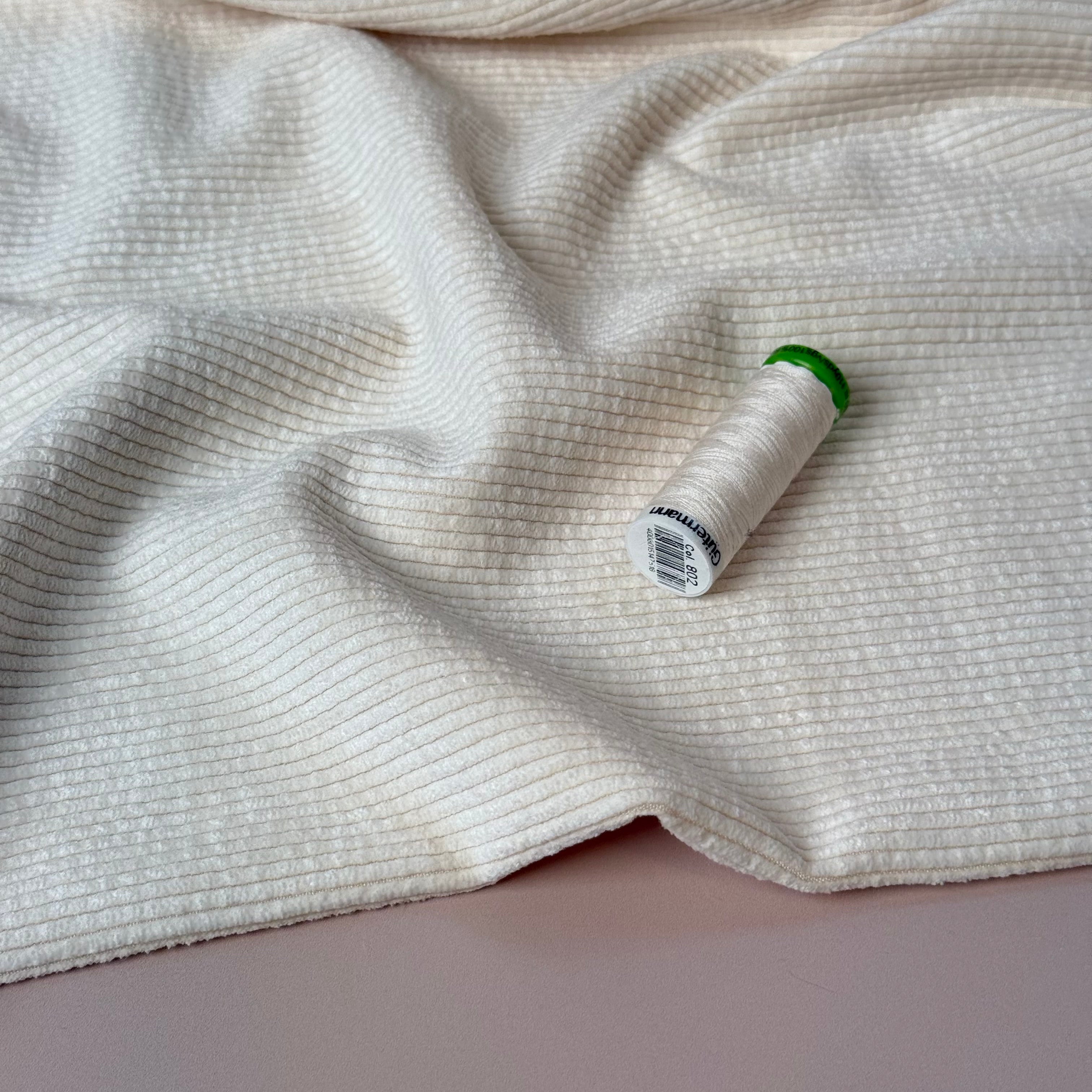 Washed Corduroy with Stretch in Creamy White