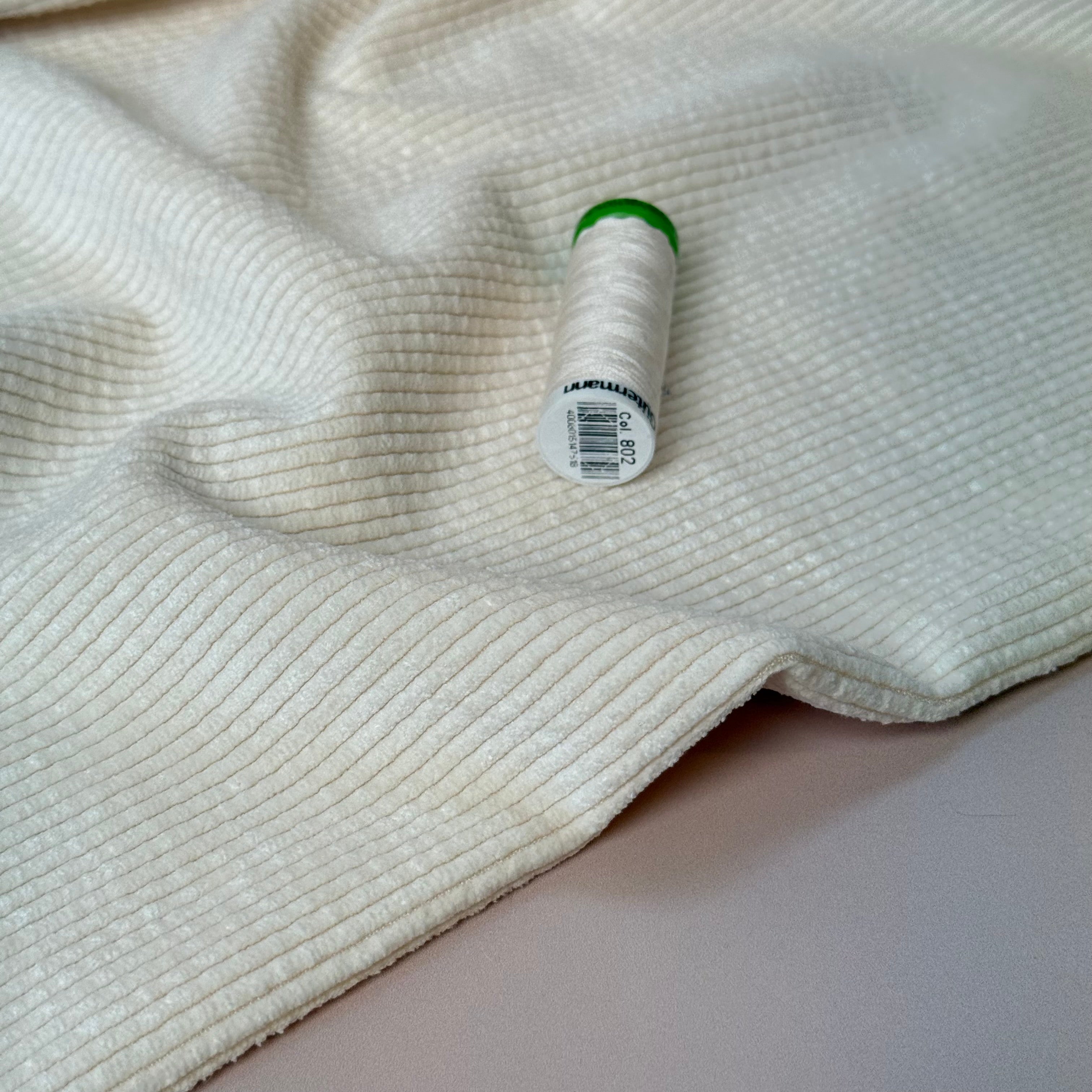 Washed Corduroy with Stretch in Creamy White
