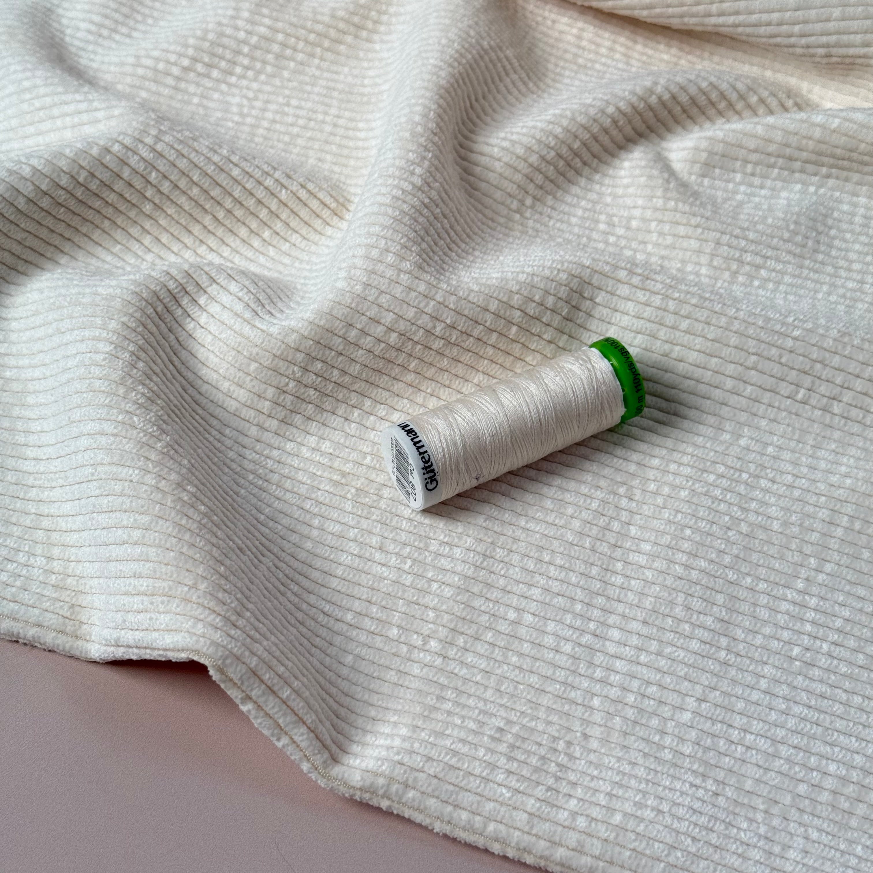 Washed Corduroy with Stretch in Creamy White