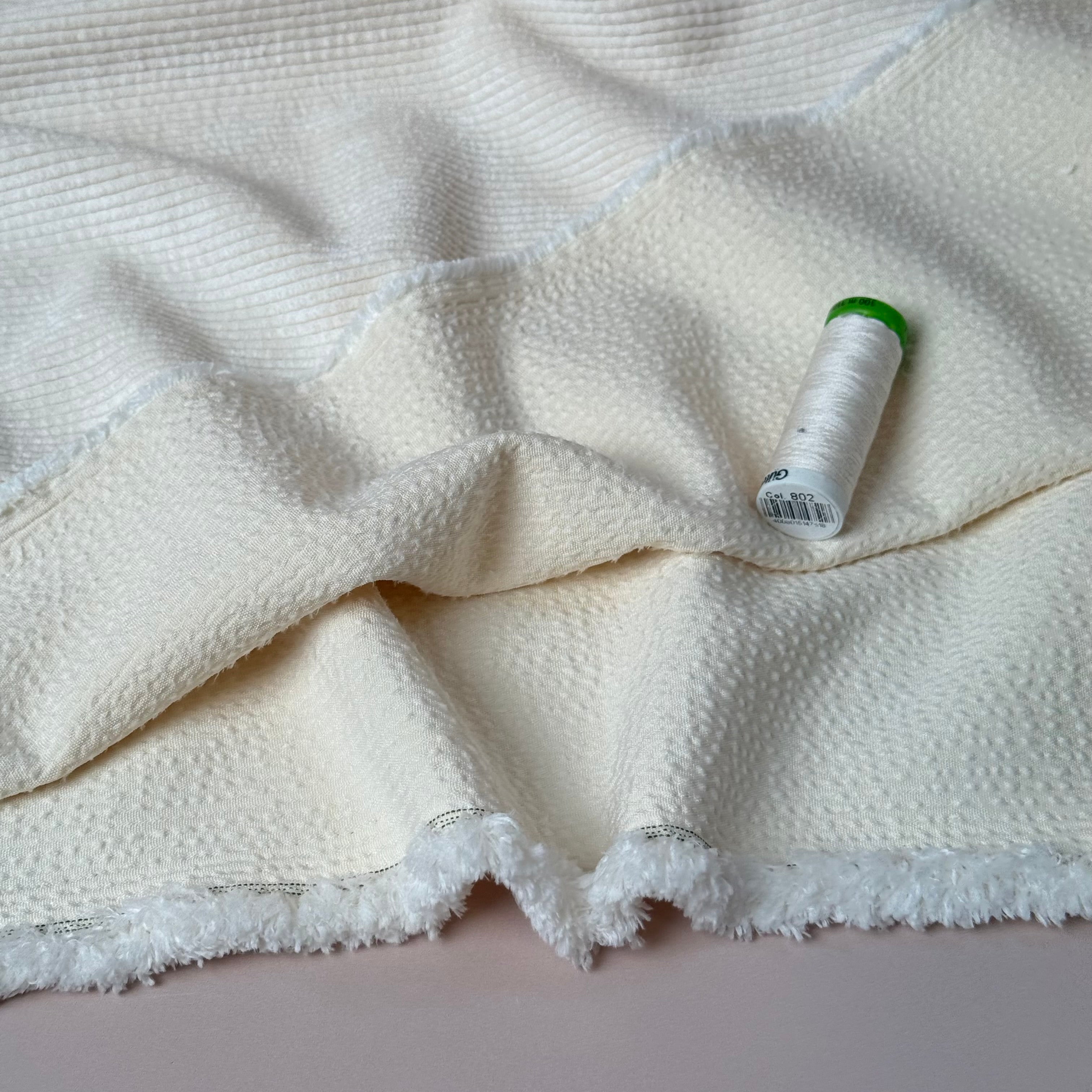 Washed Corduroy with Stretch in Creamy White