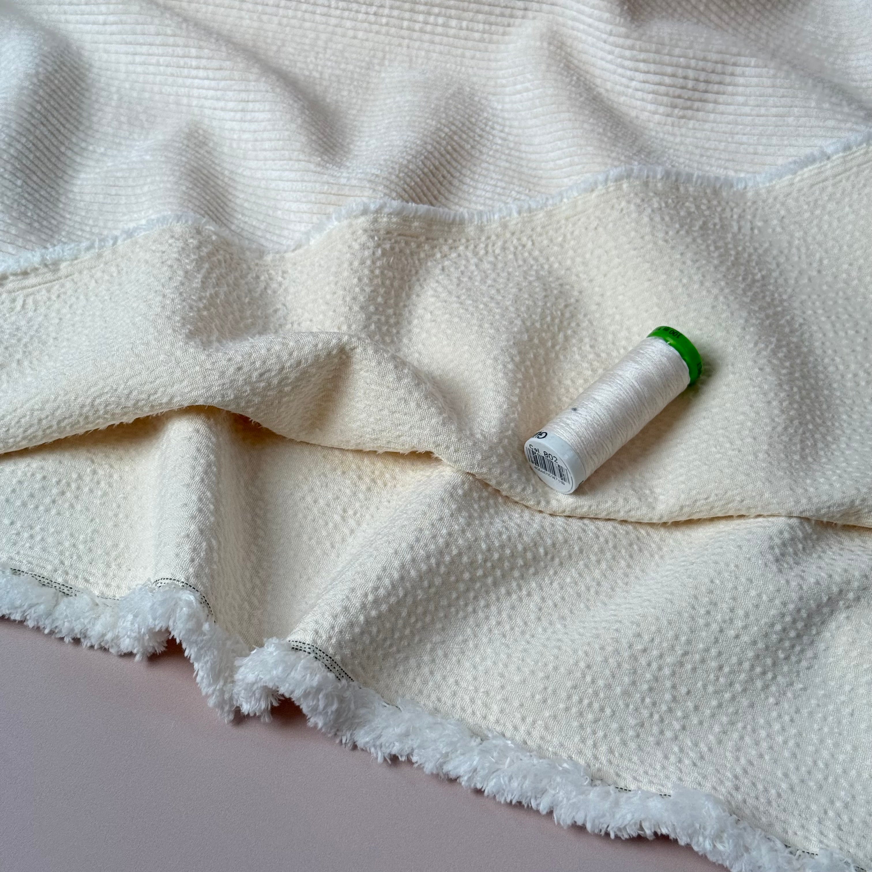 Washed Corduroy with Stretch in Creamy White