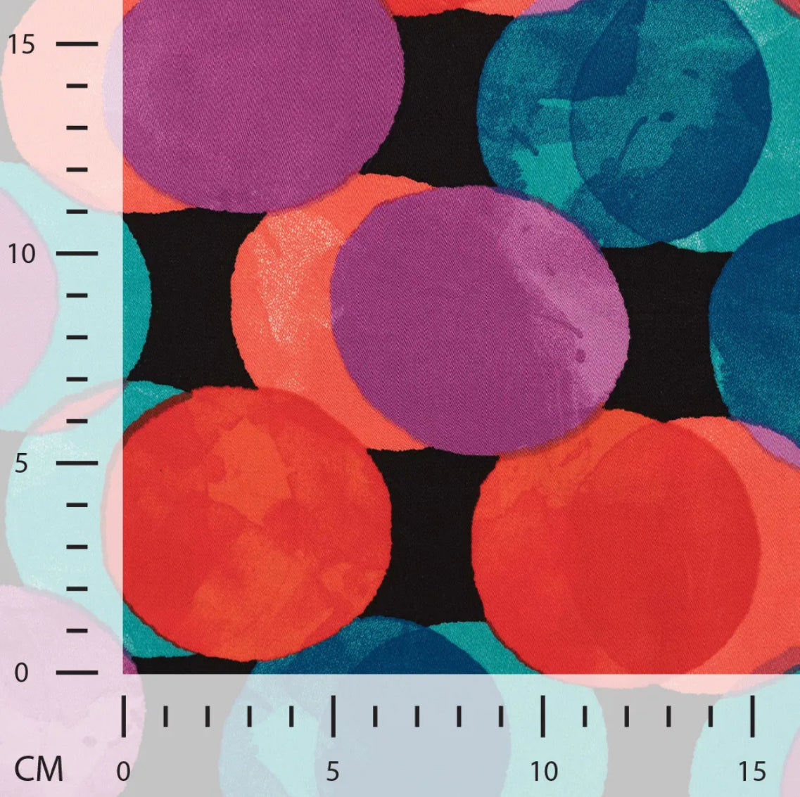 Watercolour Dots in Pink and Blue Viscose Sateen Fabric