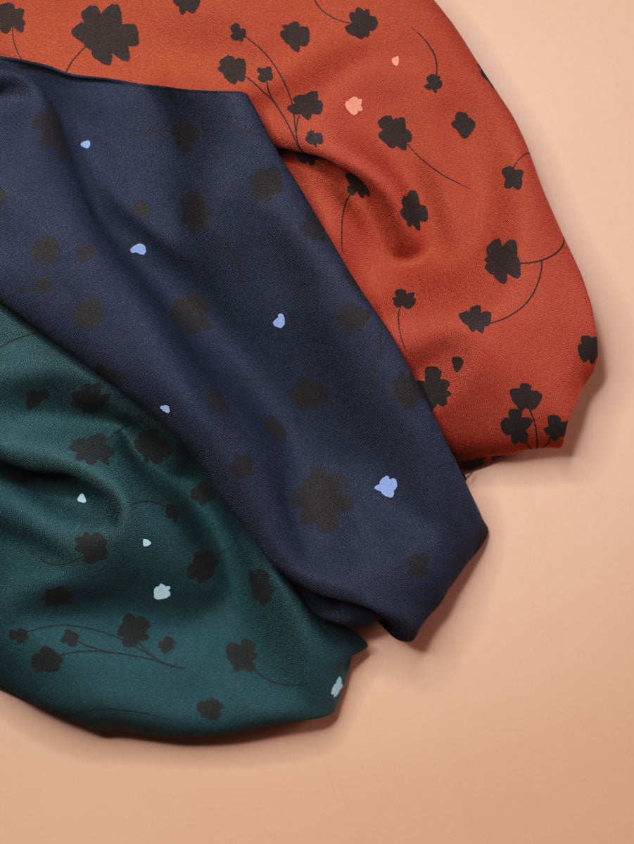 Pre-Order Mind The MAKER - Florette Indigo Night ECOVERO™ Viscose Leia Crepe