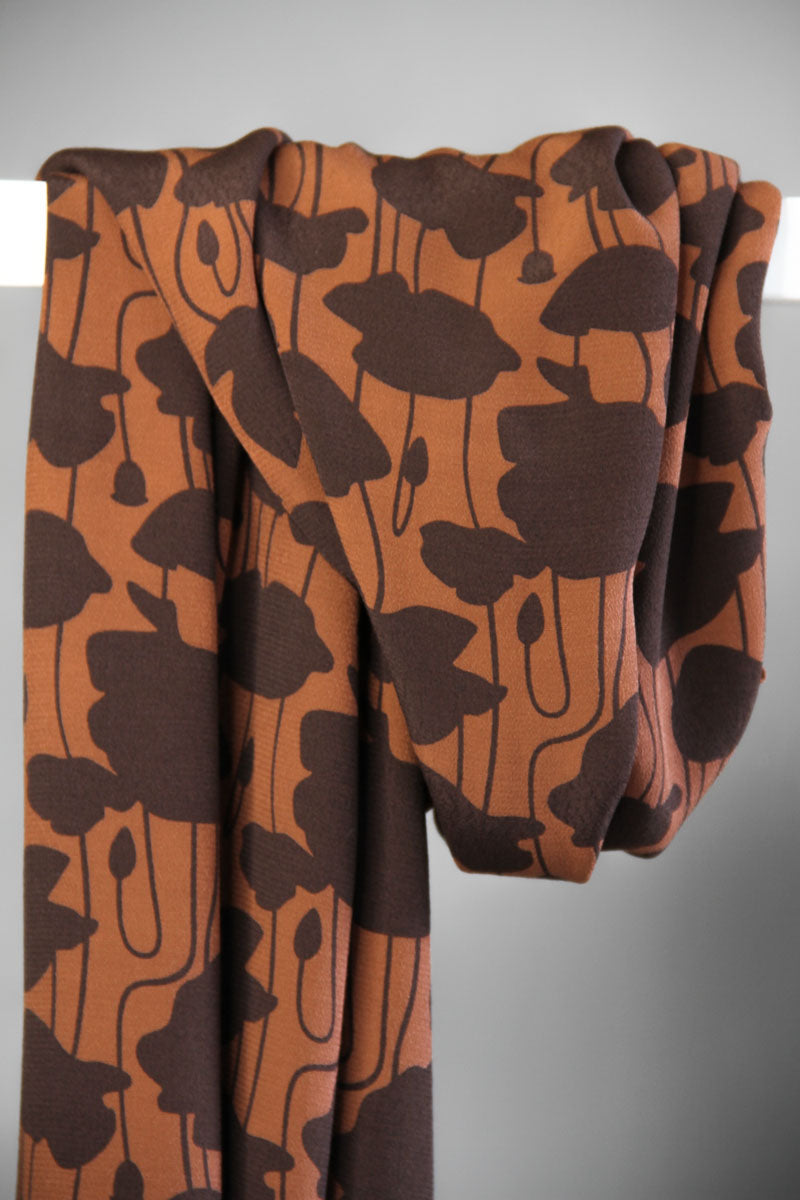 REMNANT 0.7 Metre - Meet MILK - Poppy Shade Pecan with ECOVERO™ Viscose fibres