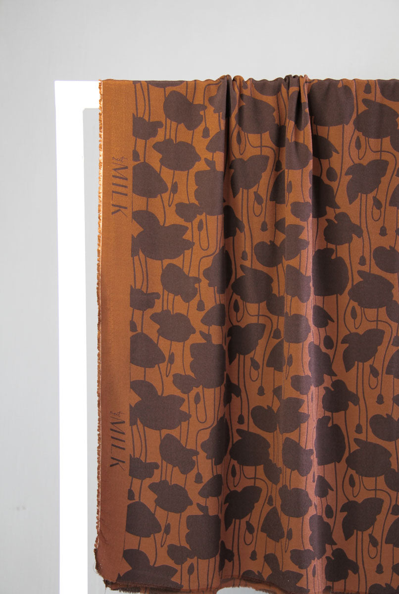 REMNANT 0.7 Metre - Meet MILK - Poppy Shade Pecan with ECOVERO™ Viscose fibres