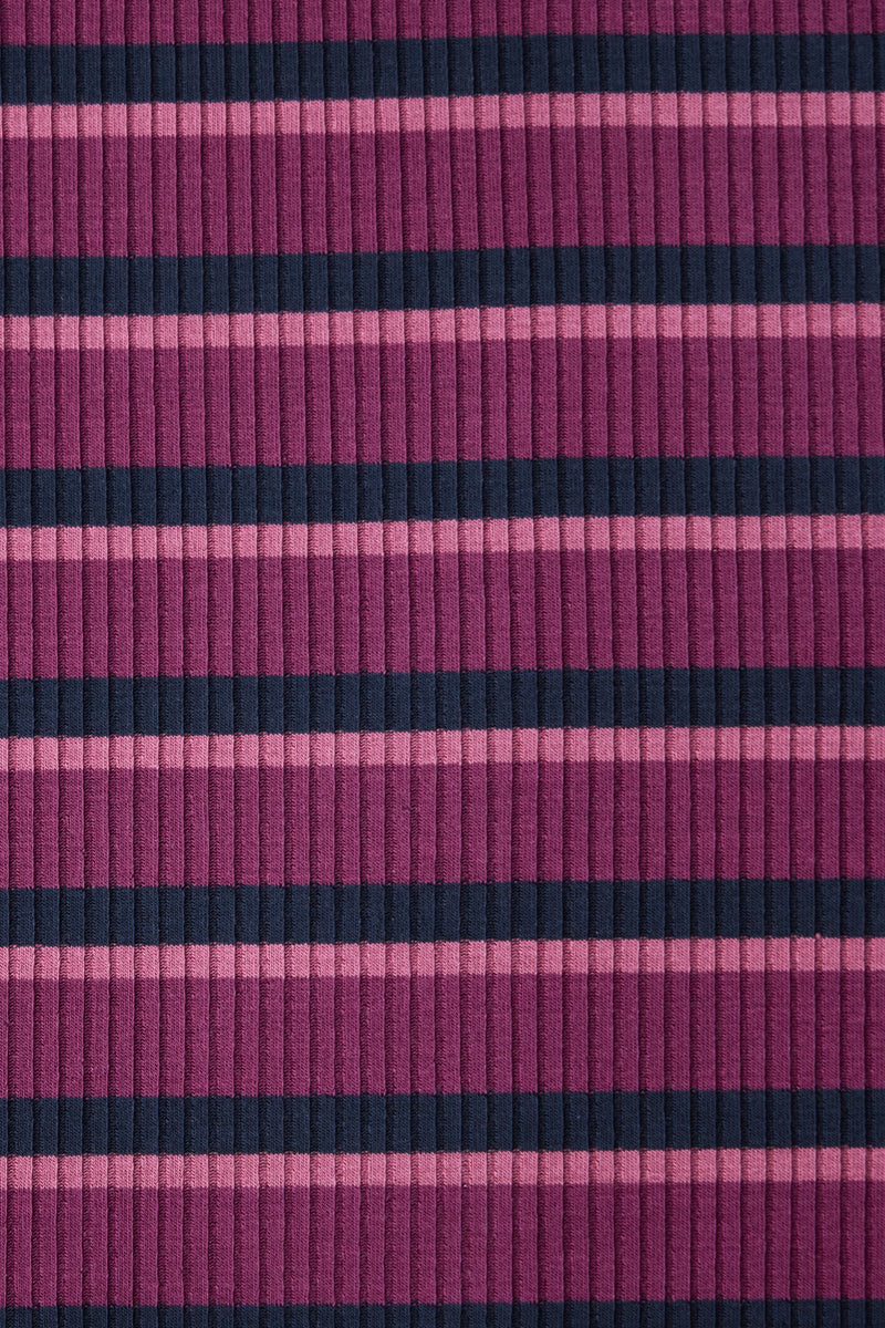 Derby Stripe Ribbed Jersey Cherry with TENCEL™ Modal Fibres