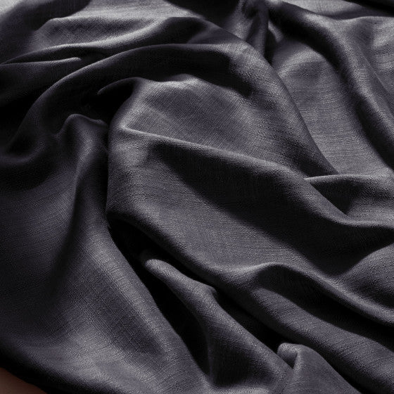 REMNANT 1.20 metre - Atelier Brunette - Flake in Deep Charcoal Viscose Cotton Blend Fabric