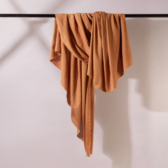 REMNANT 0.46 Metres - Atelier Brunette - Flake in Pecan Pie Viscose Cotton Blend Fabric
