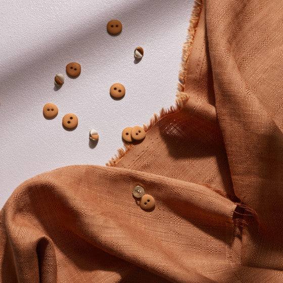 REMNANT 0.46 Metres - Atelier Brunette - Flake in Pecan Pie Viscose Cotton Blend Fabric