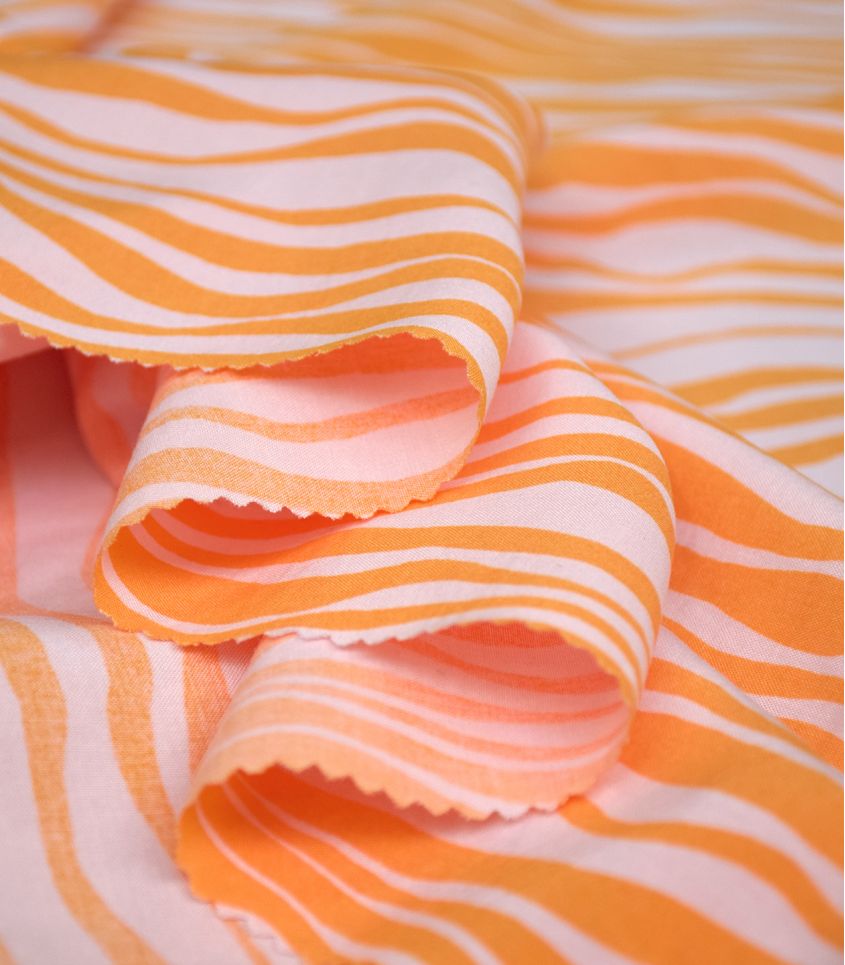 Cousette - Ripple Apricot Viscose Fabric