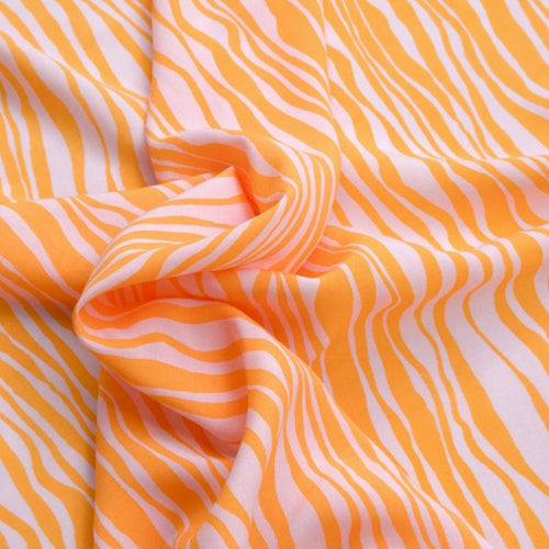 REMNANT 1.53 Metres with Pull in Small Section - Cousette - Ripple Apricot Viscose Fabric