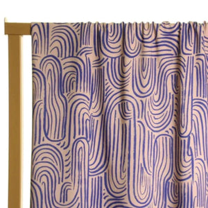 Atelier Jupe - Soft Viscose with Blue Abstract Print Viscose Fabric