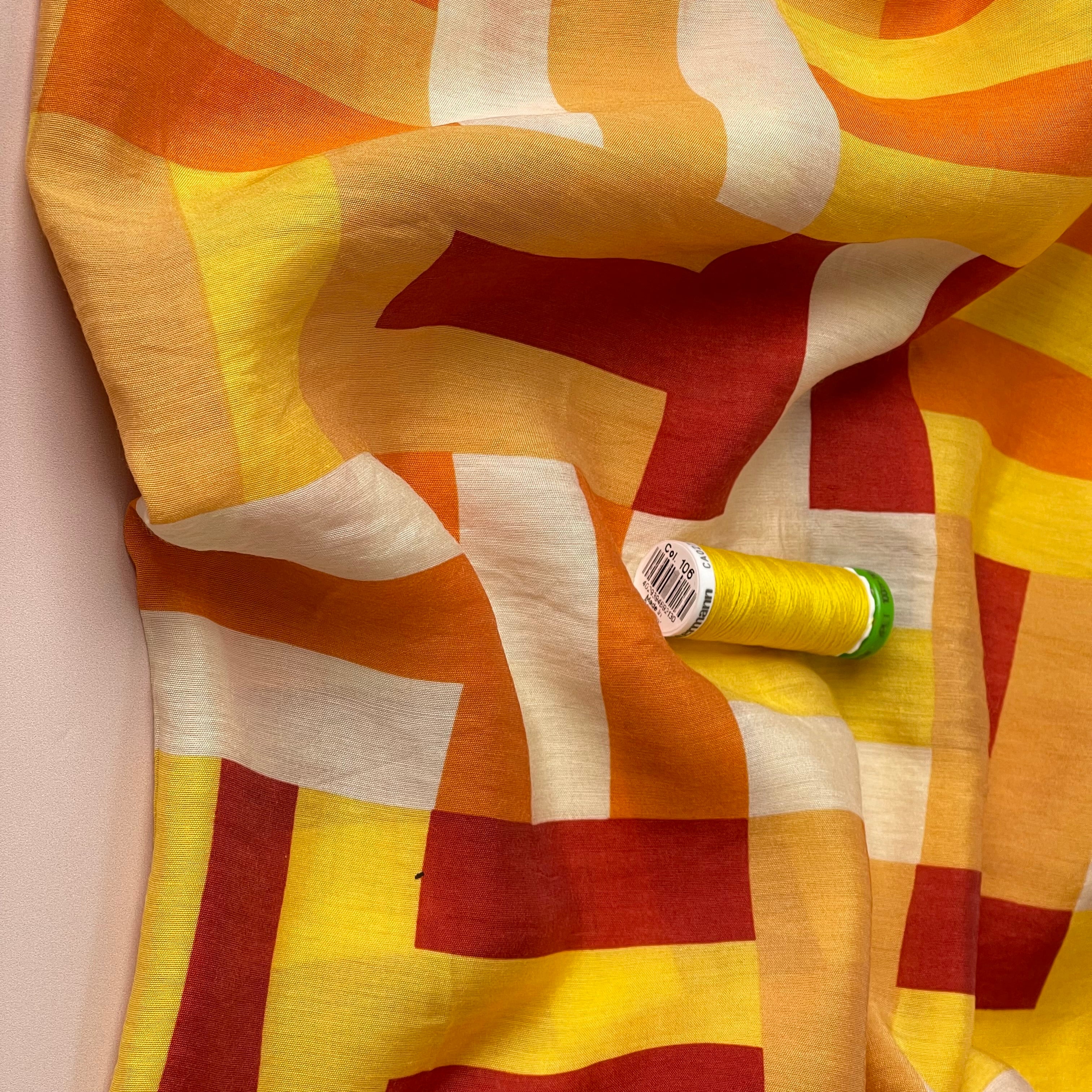 Golden Maze Viscose Blend Fabric