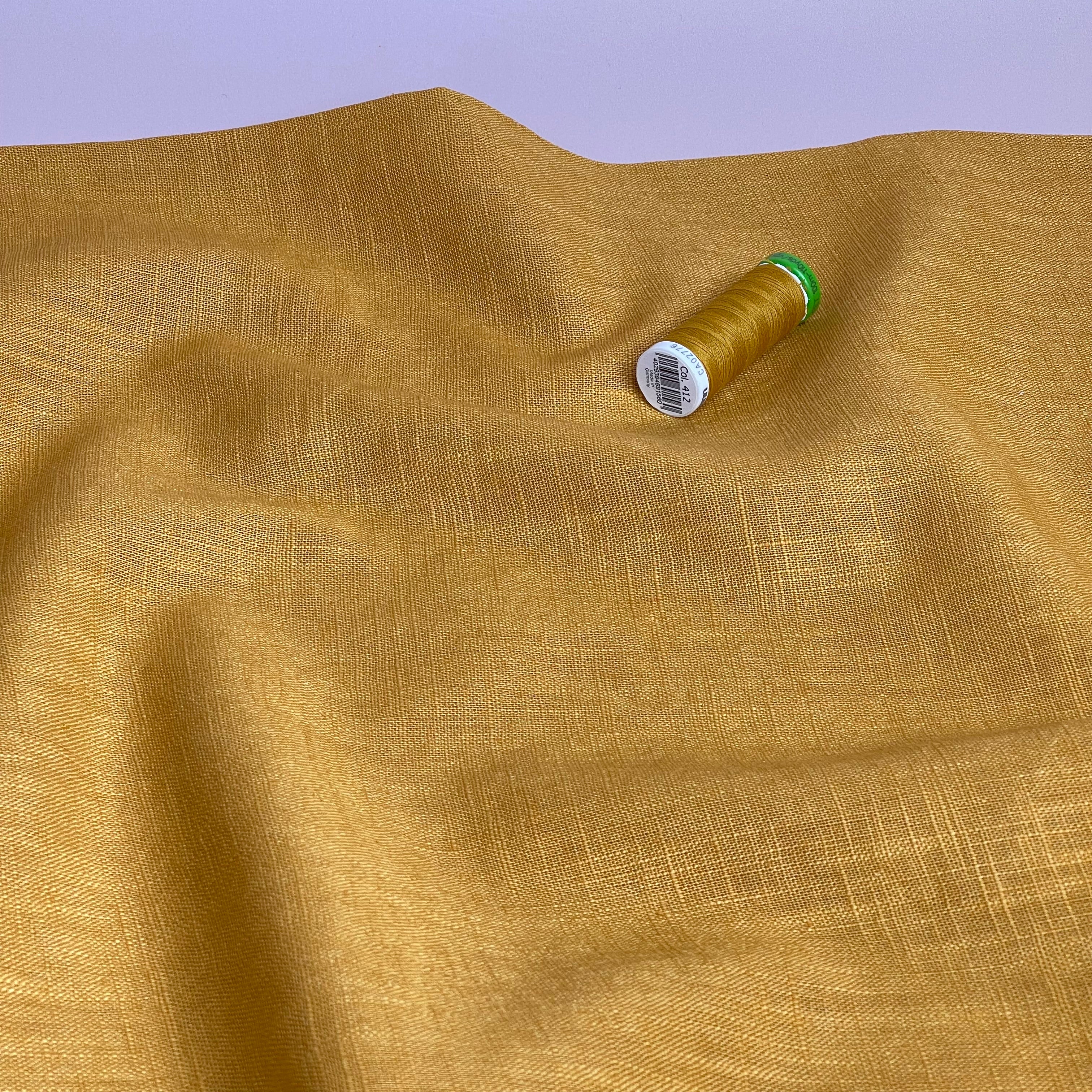 Breeze Gold - Enzyme Washed Pure Linen Cotton Fabric