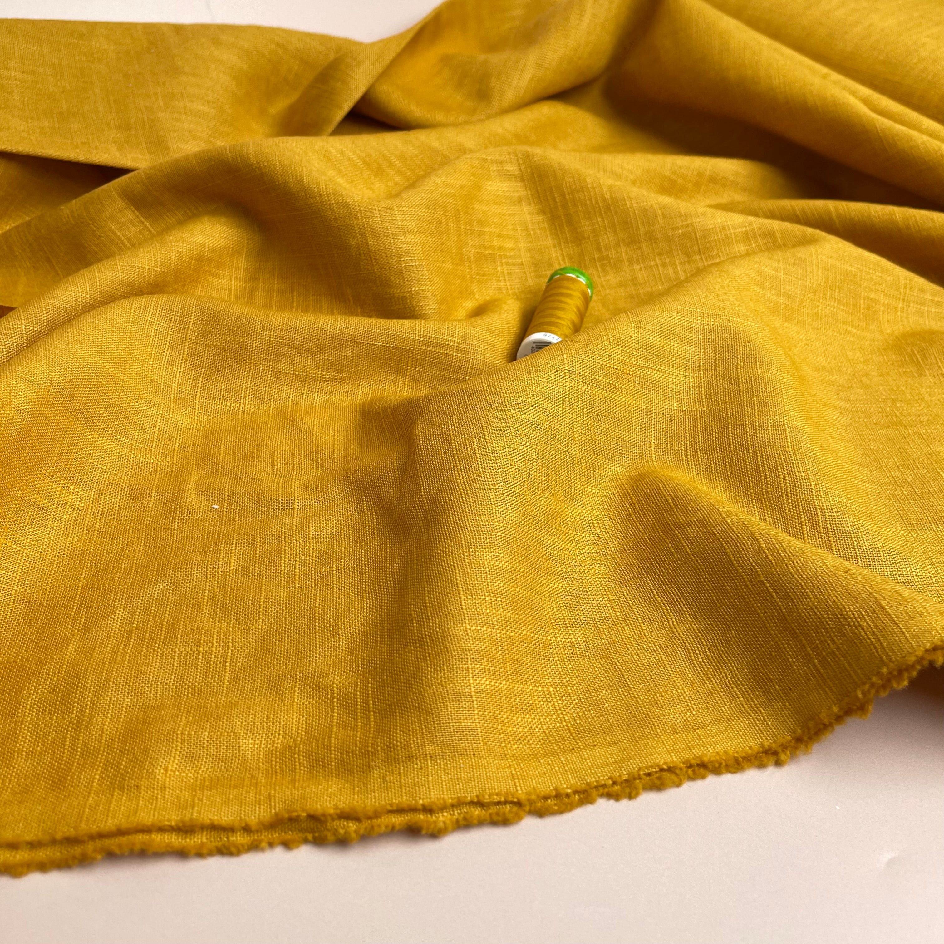 Breeze Gold - Enzyme Washed Pure Linen Cotton Fabric