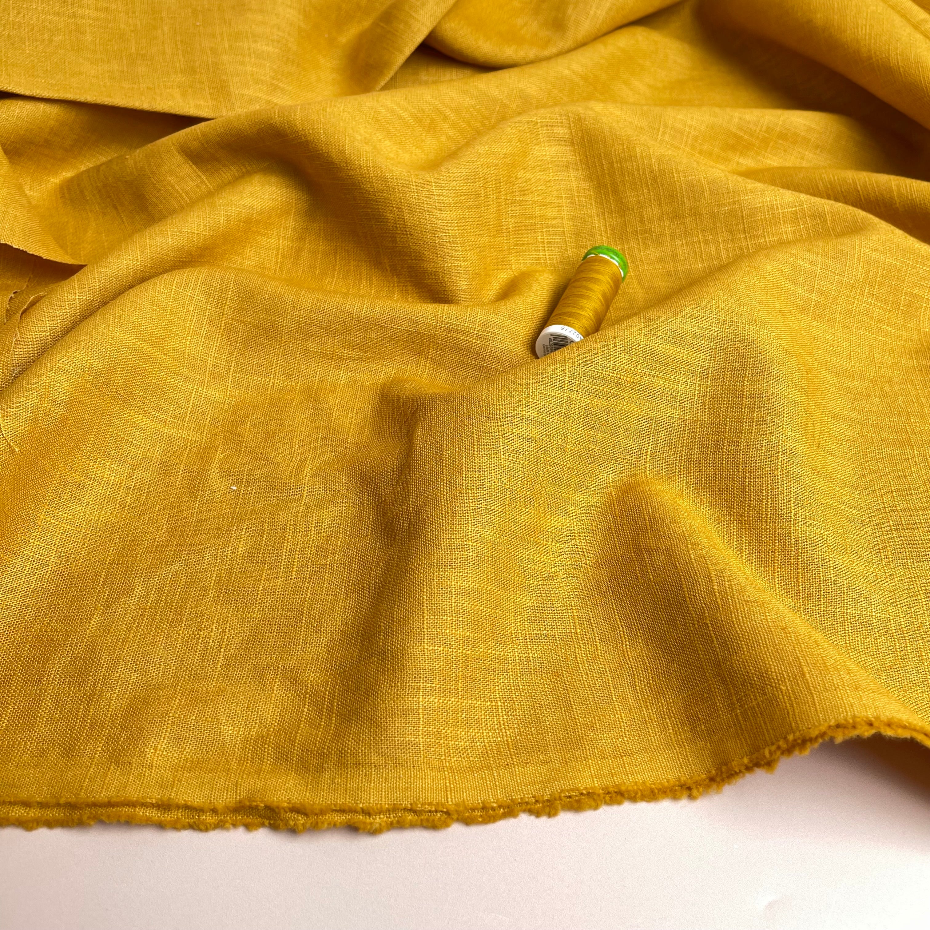 Breeze Gold - Enzyme Washed Pure Linen Cotton Fabric