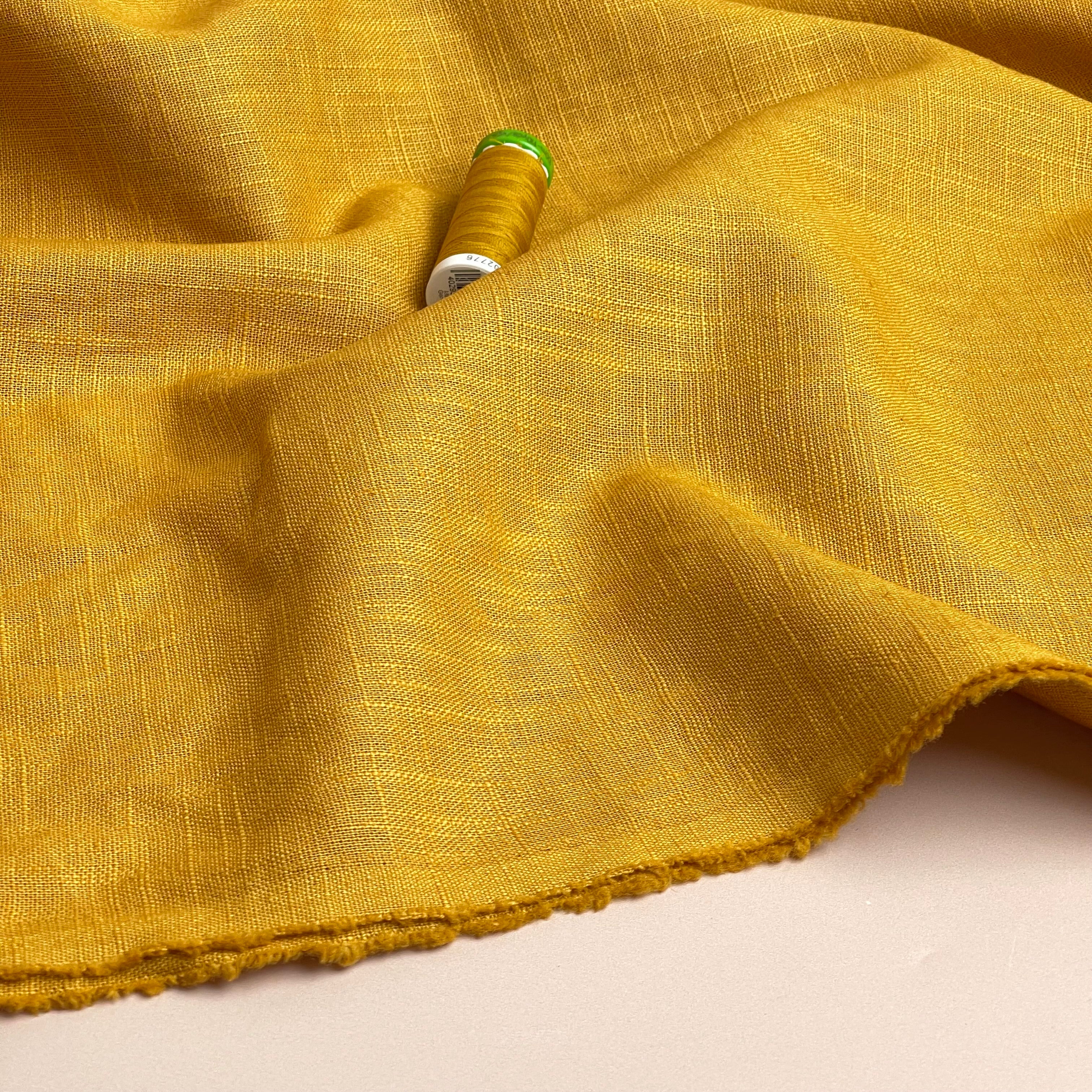 Breeze Gold - Enzyme Washed Pure Linen Cotton Fabric