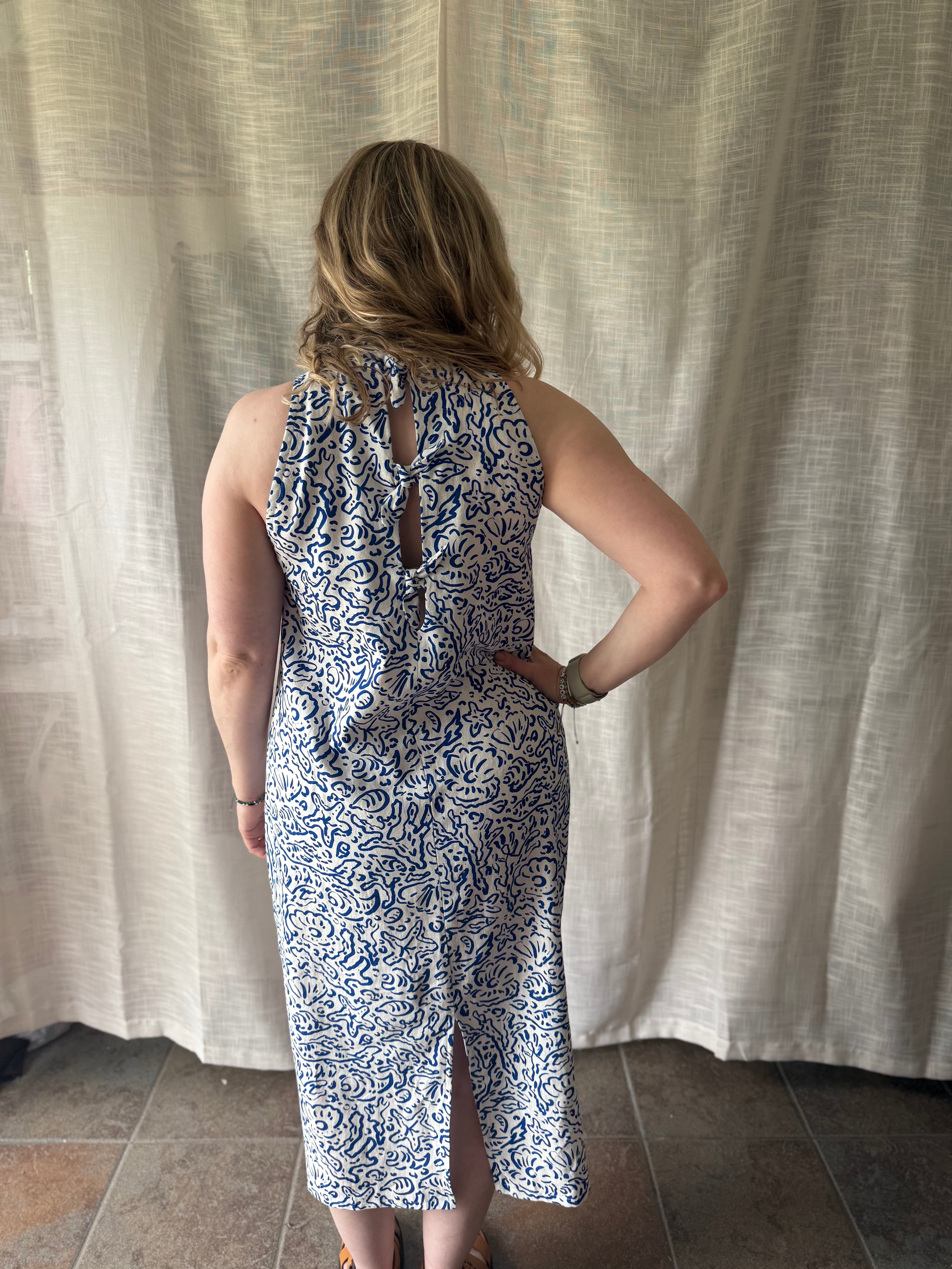 Sewing Kit - RAMONA Dress in Sealife Linen Viscose