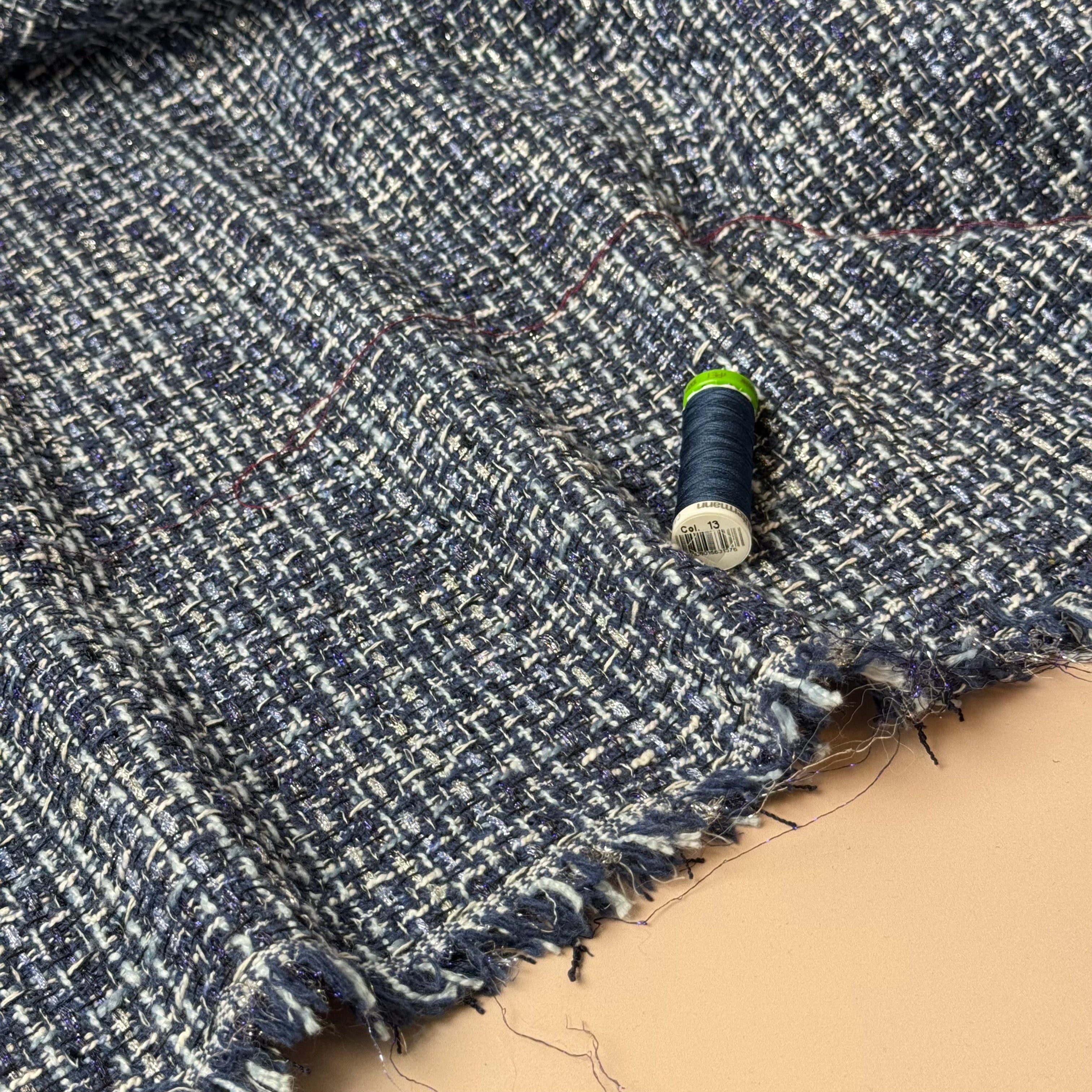 Denim Blue Chanel Boucle Fabric