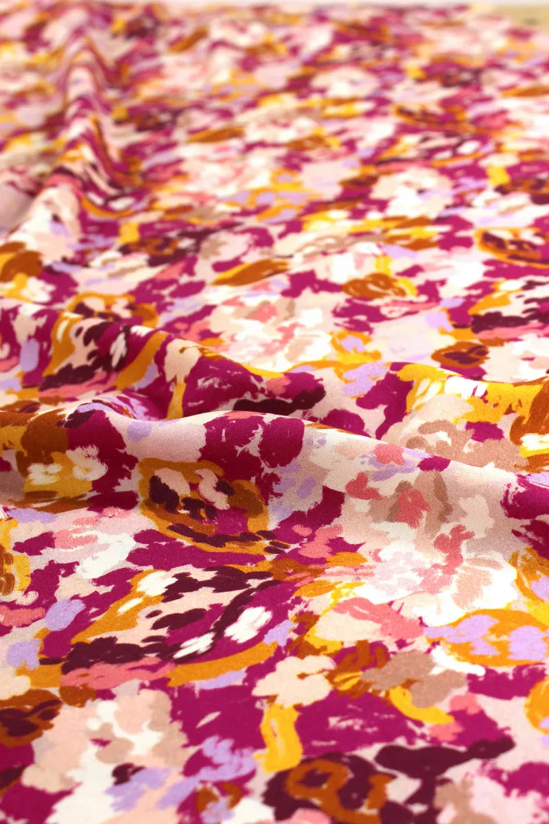 REMNANT 0.42 metre - Églantine & Zoé - Bella Rose Magenta Viscose Poplin Fabric