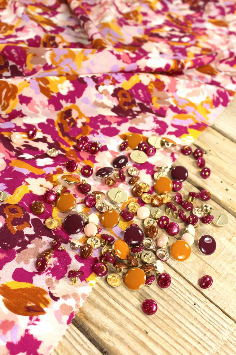 REMNANT 0.42 metre - Églantine & Zoé - Bella Rose Magenta Viscose Poplin Fabric
