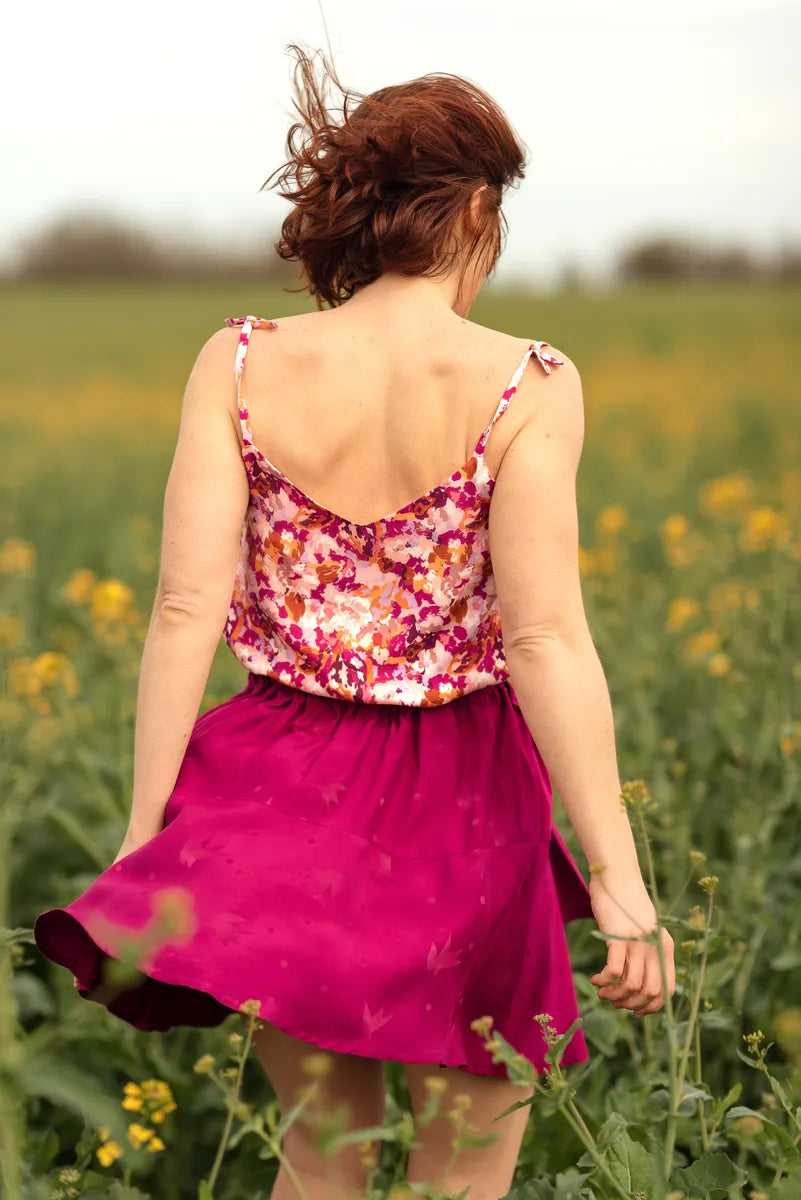 REMNANT 0.42 metre - Églantine & Zoé - Bella Rose Magenta Viscose Poplin Fabric